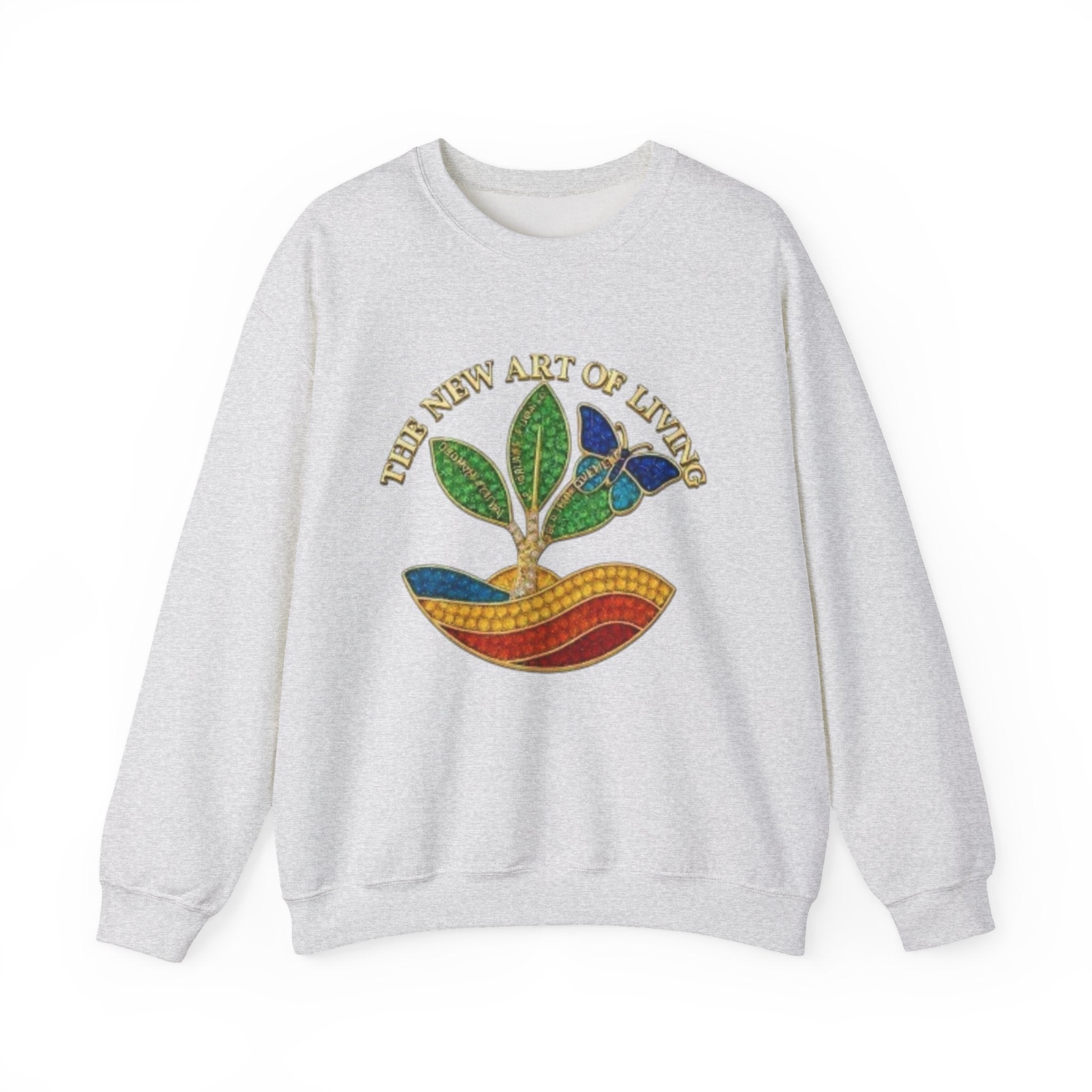 Crewneck Sweatshirt — 'The New Art of Living' Colorful Plant Graphic