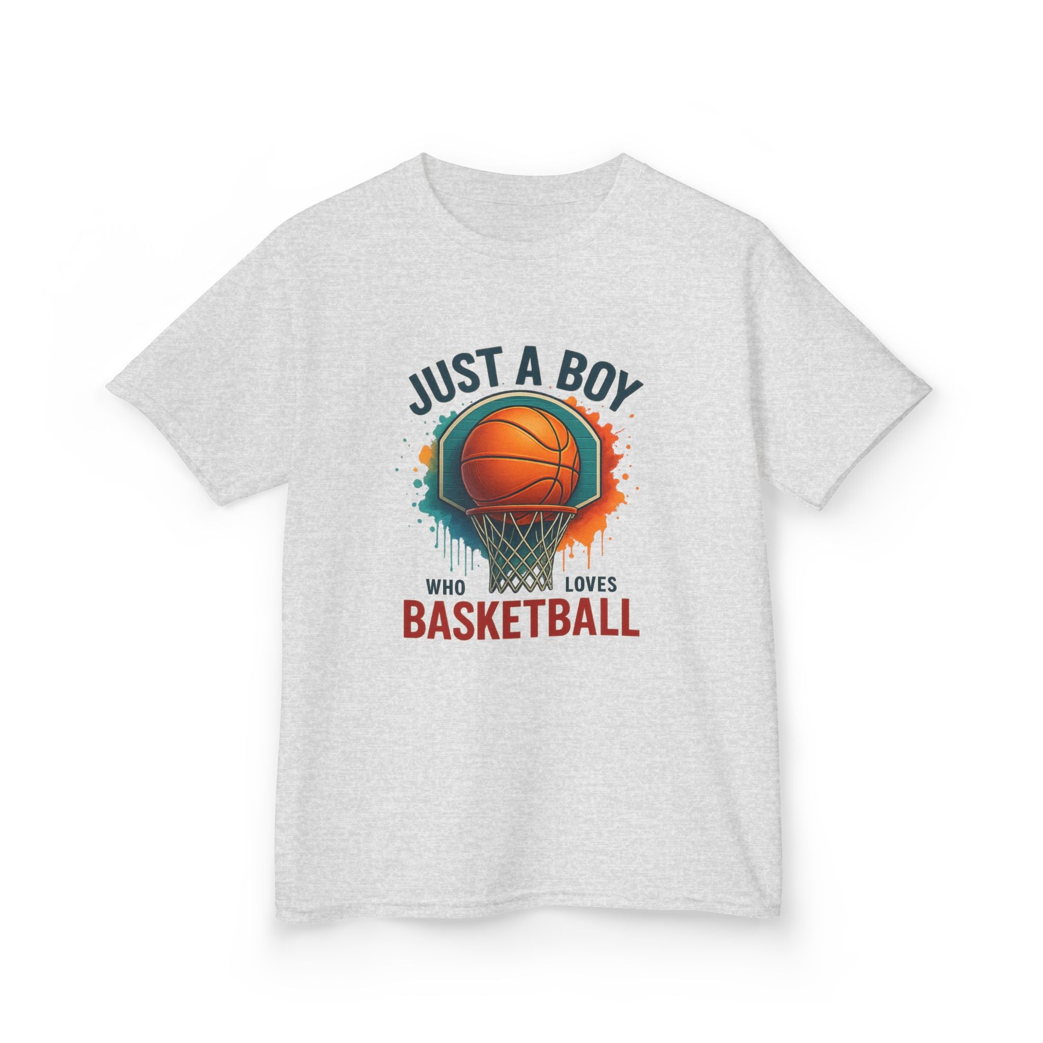 Kids Basketball Tee — "Just a Boy Who Loves Basketball" Youth Shirt