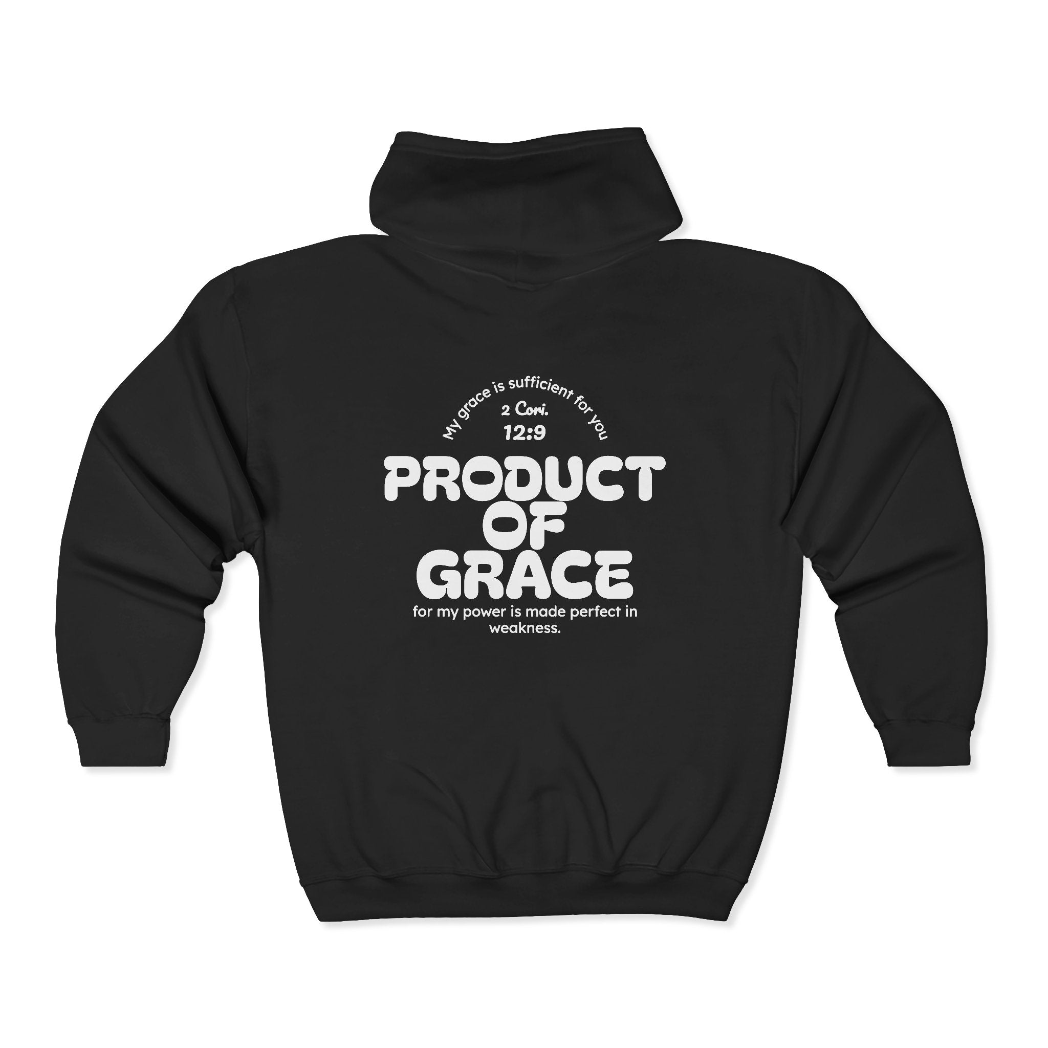 Grace Full-Zip Hoodie – "Product of Grace" Christian Zip-Up Sweatshirt
