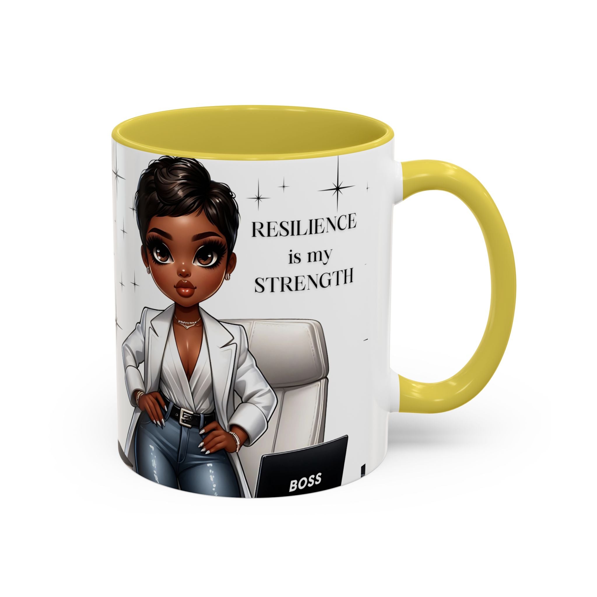 Motivational Black Boss Mug — “Resilience Is My Strength” Coffee Cup (11oz/15oz)
