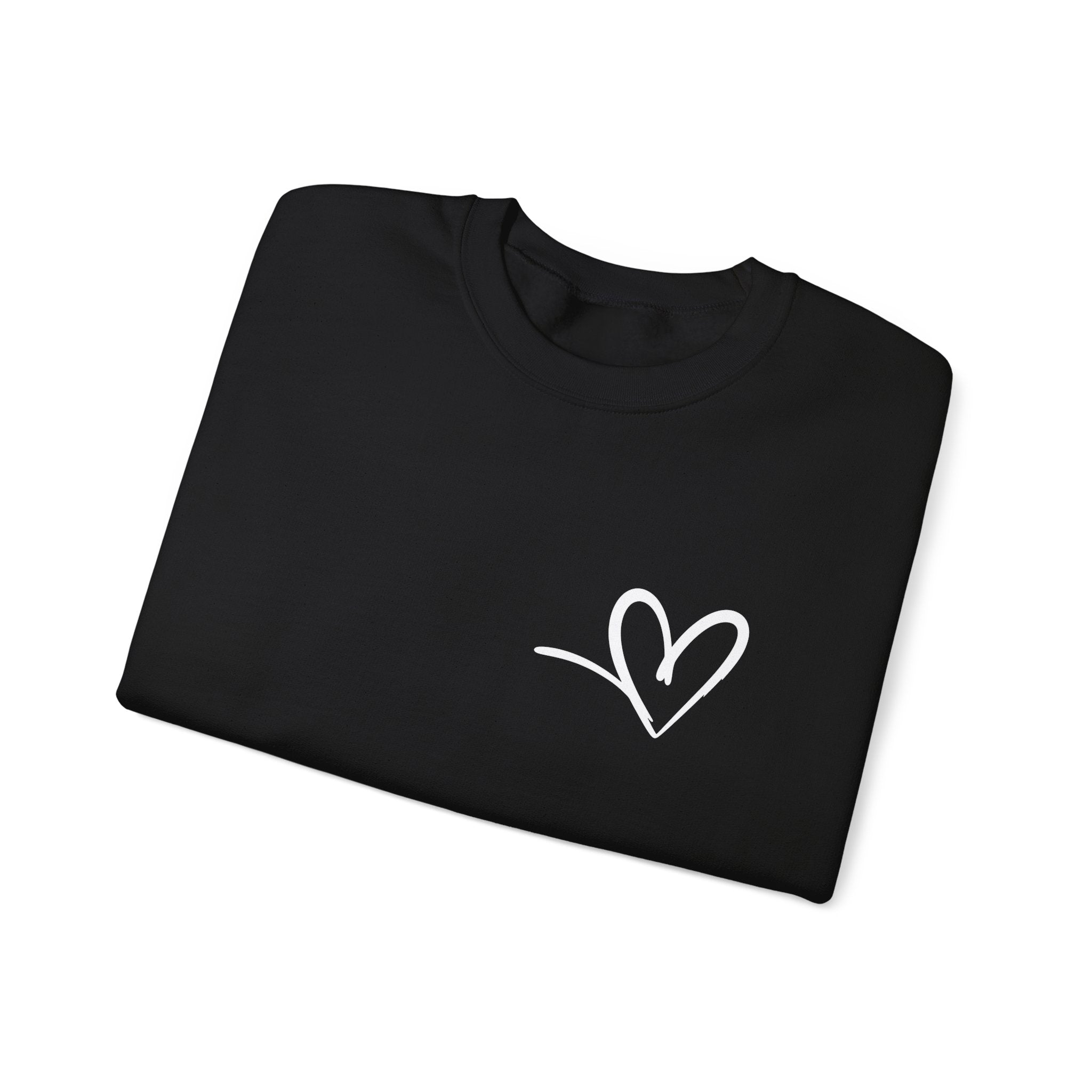 Minimal Heart Crewneck Sweatshirt — Simple Handwritten Heart Design