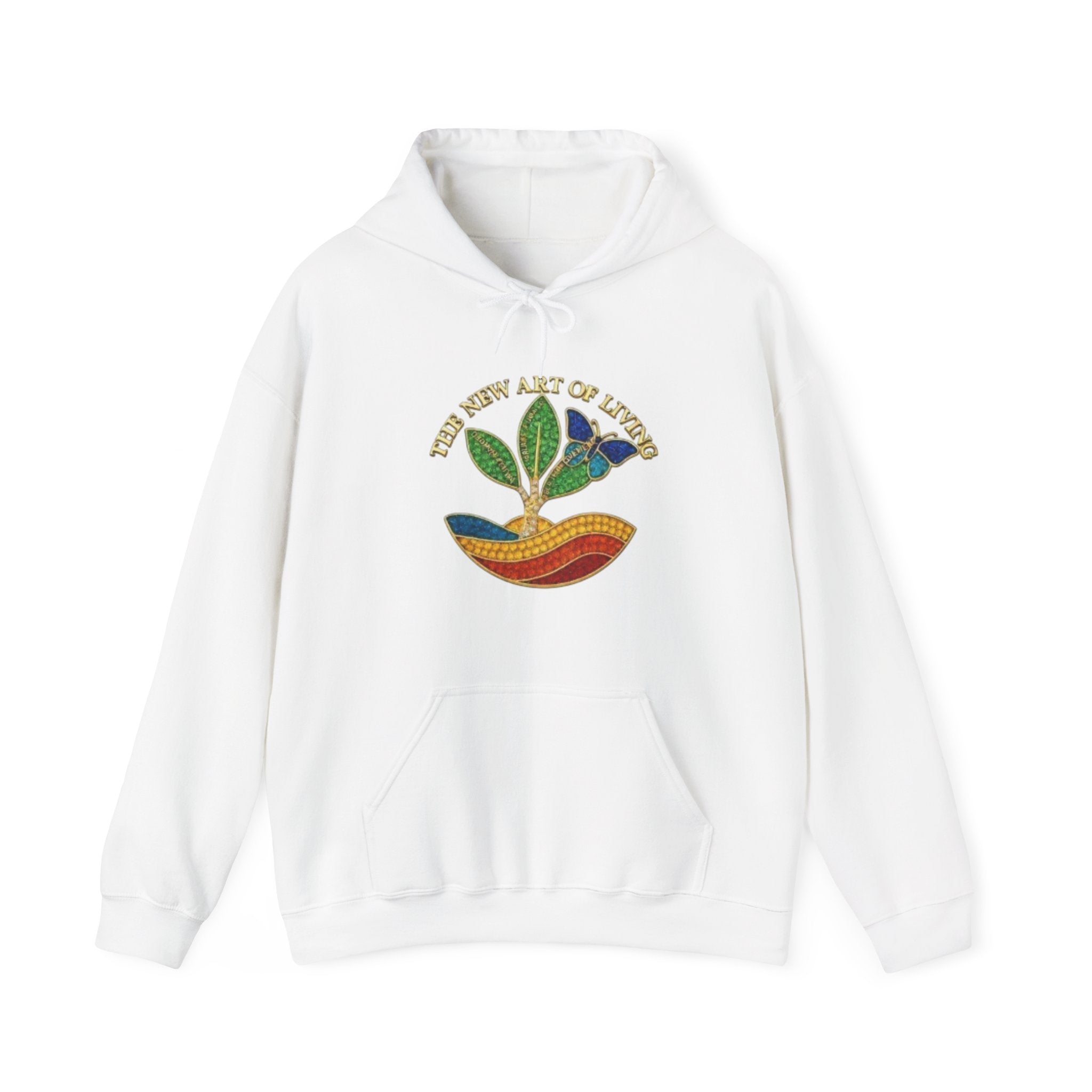Plant of Life Hoodie — Retro Earth Tone Seedling Graphic with “The New Art of Living”