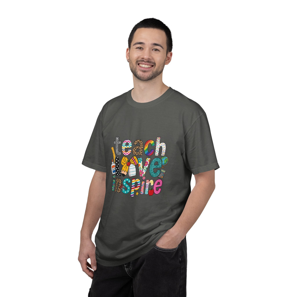 Teach Love Inspire T-Shirt — Colorful Teacher Appreciation Tee