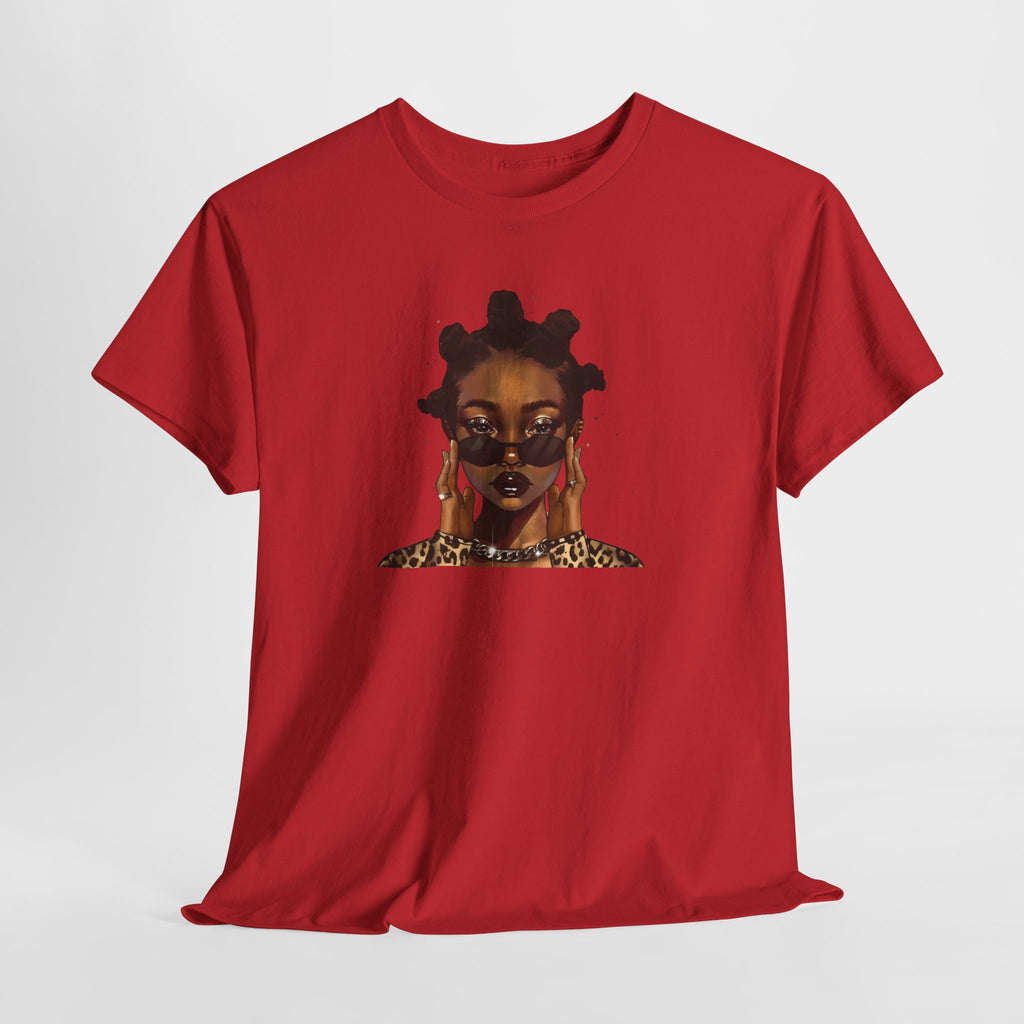 Afro Bantu Knots Portrait Tee | Sunglasses, Gold Jewelry
