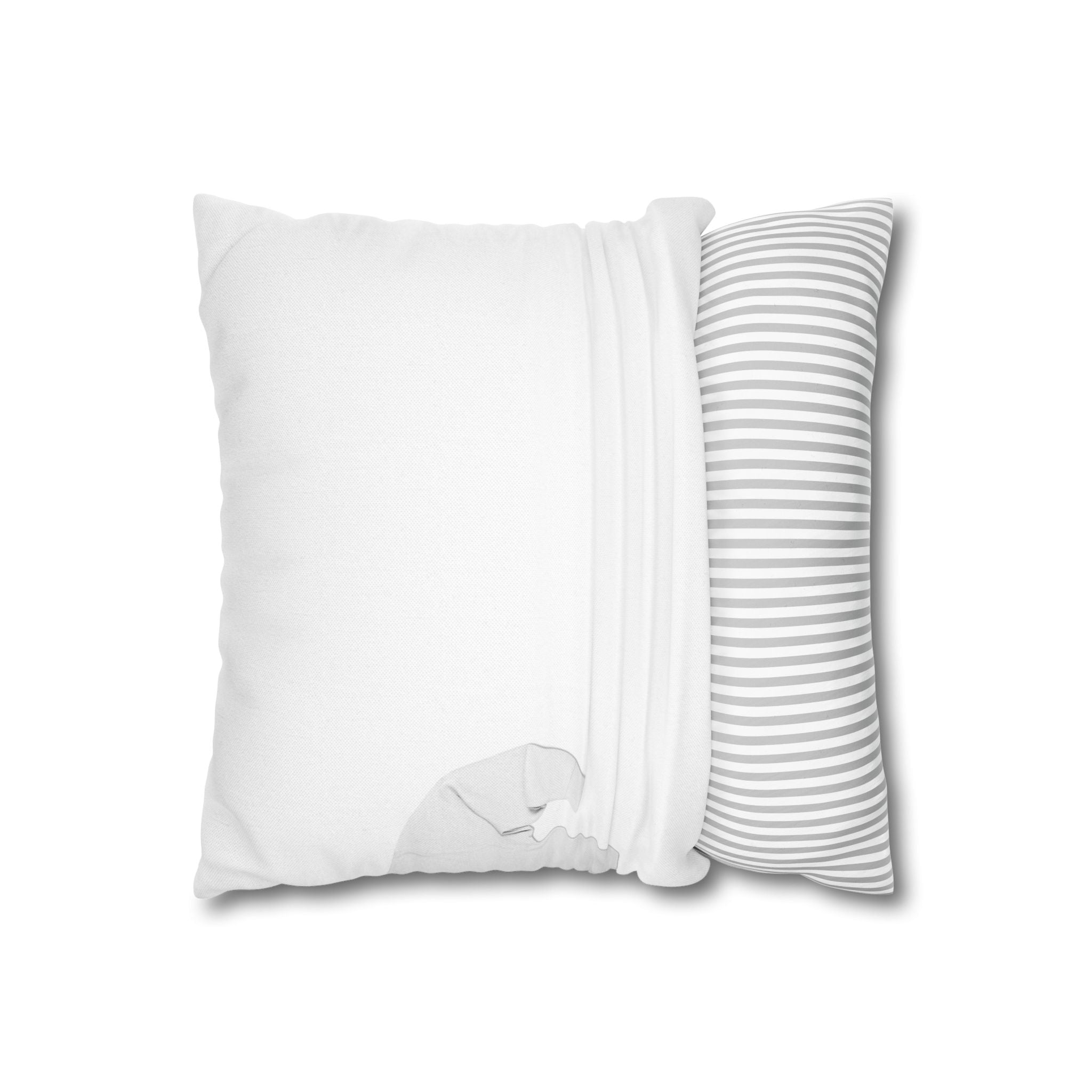 Bearded Face with Santa Hat Pillowcase | Square Pillowcase