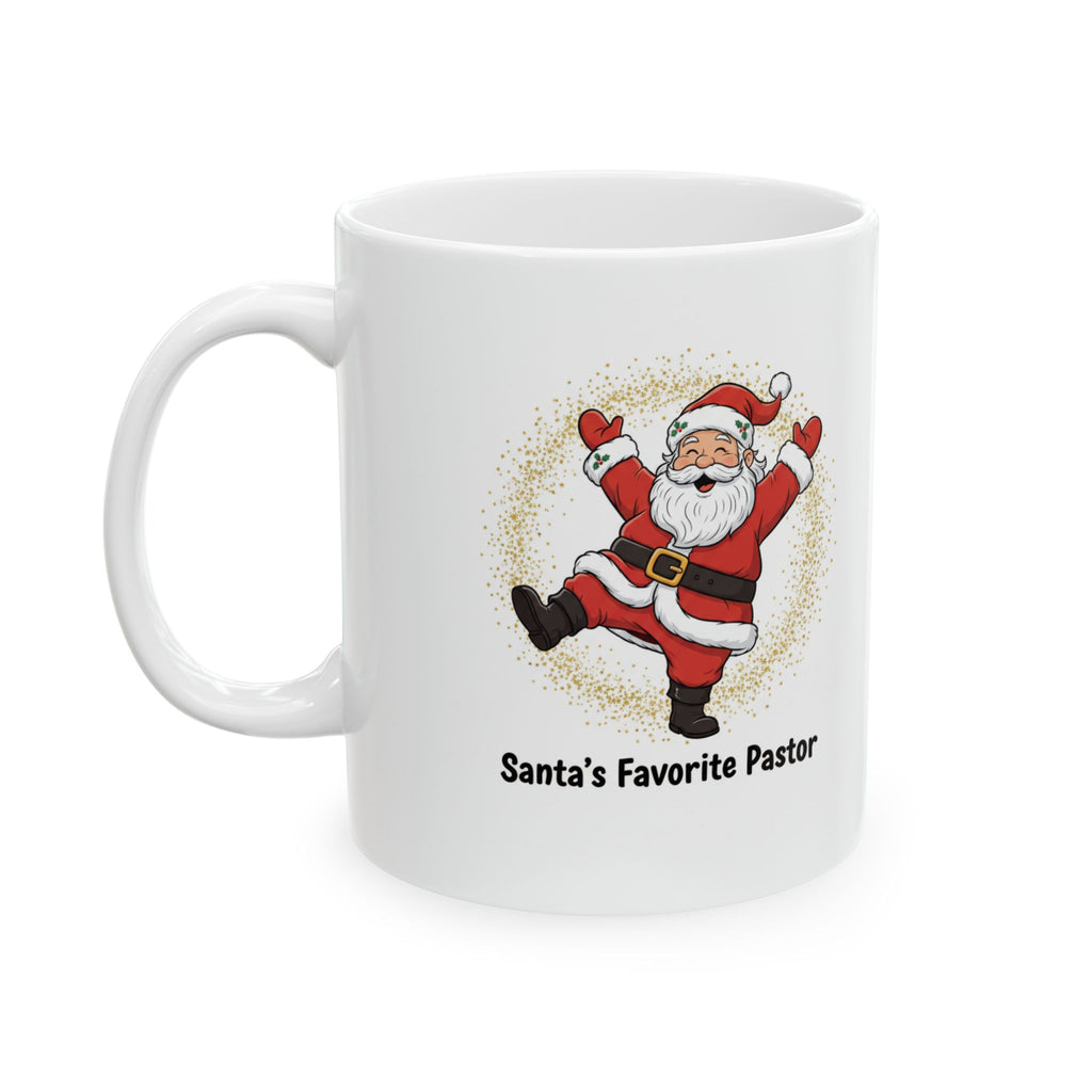Santa's Favorite Dad Mug — Cute Dancing Santa Christmas Coffee Cup (11oz/15oz)