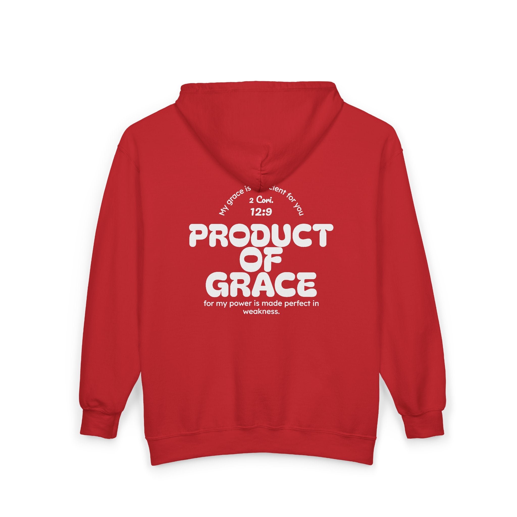 Grace Full-Zip Hoodie – "Product of Grace" Christian Zip-Up Sweatshirt
