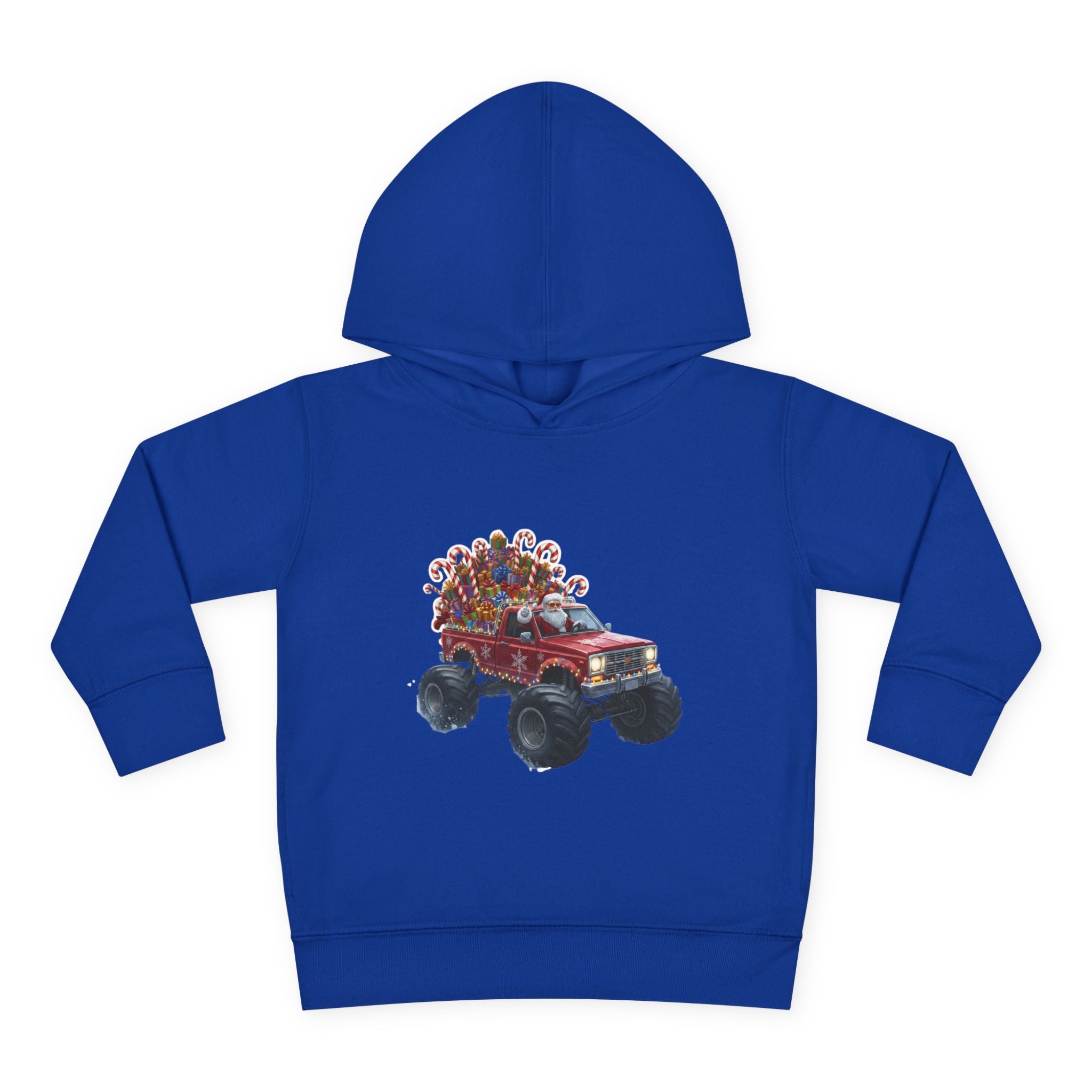 Toddler Hoodie — Red Monster Truck with Candy Load