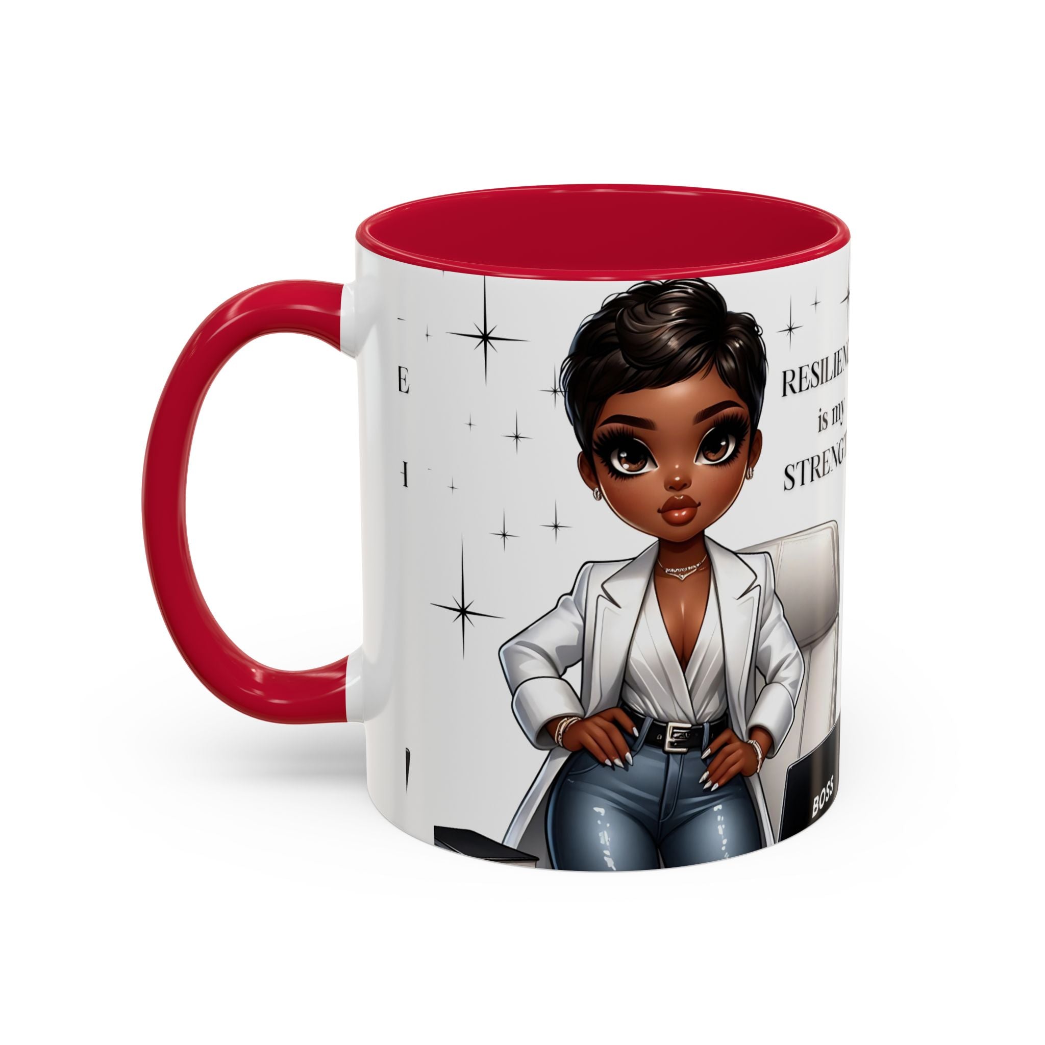 Motivational Black Boss Mug — “Resilience Is My Strength” Coffee Cup (11oz/15oz)