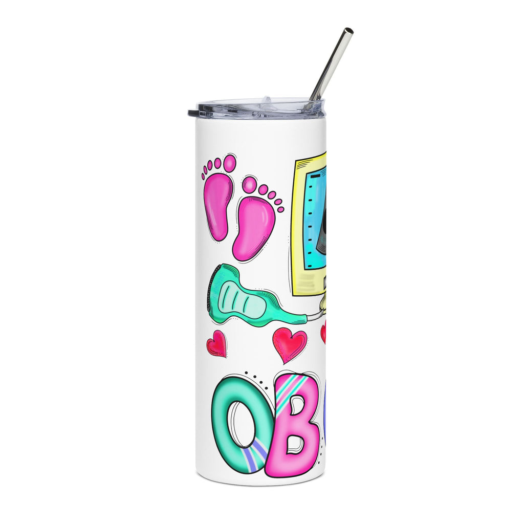 OB/GYN Doctor  20oz Stainless Tumbler — Ultrasound, Baby Feet & 'Baby' Design