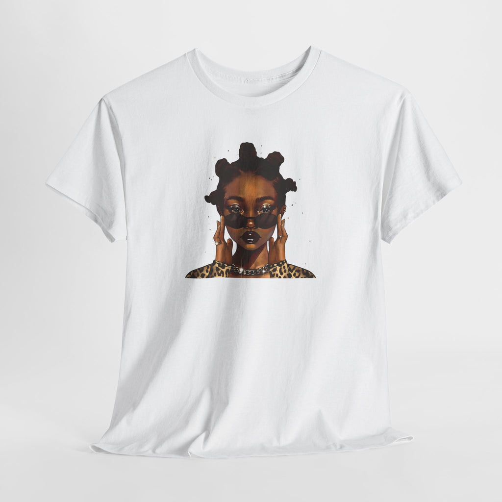 Afro Bantu Knots Portrait Tee | Sunglasses, Gold Jewelry