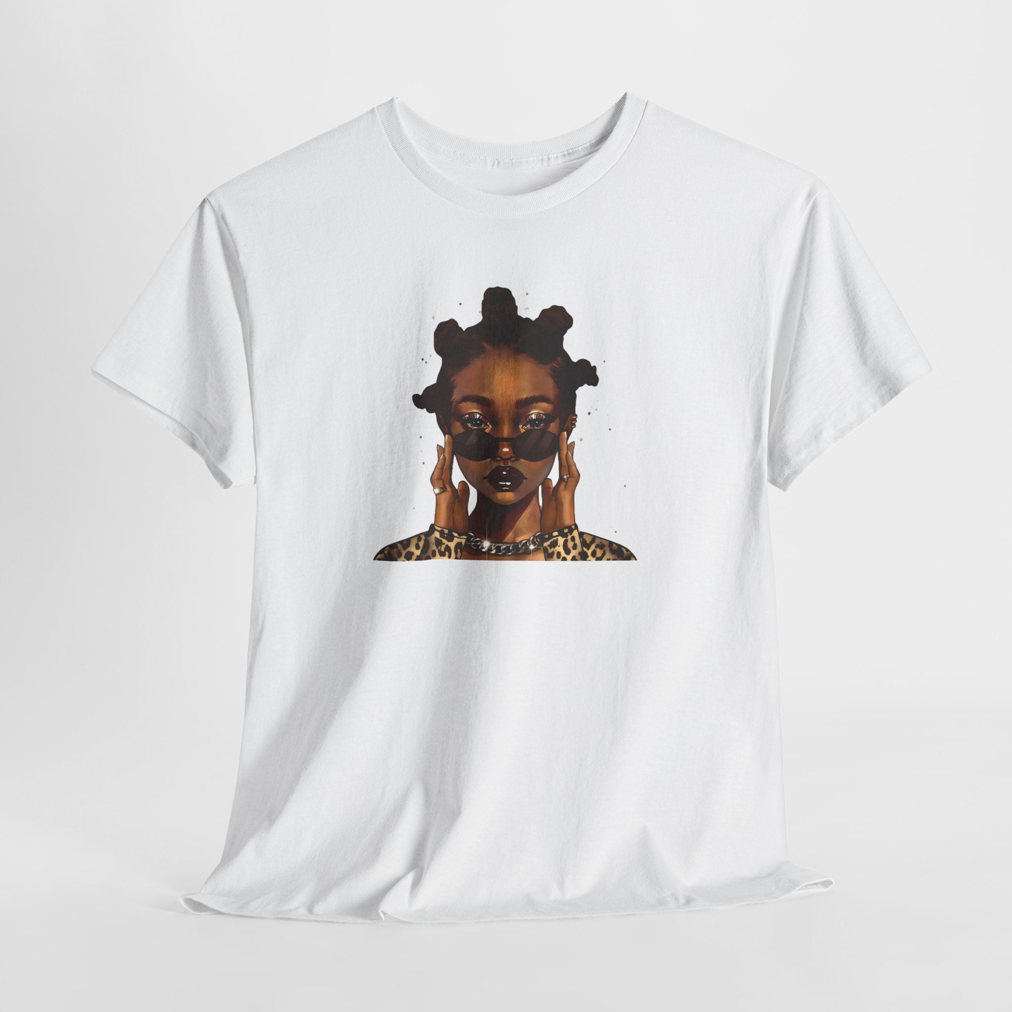 Afro Bantu Knots Portrait Tee | Sunglasses, Gold Jewelry