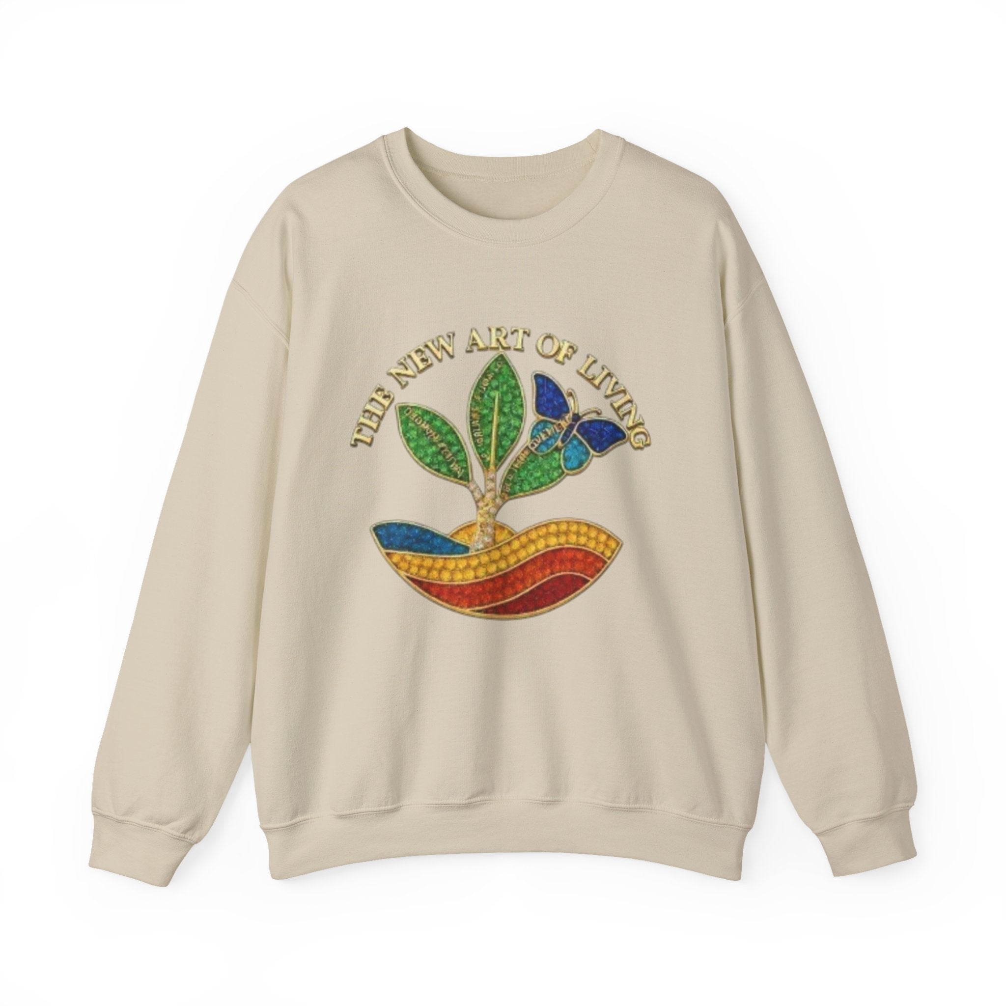Crewneck Sweatshirt — 'The New Art of Living' Colorful Plant Graphic