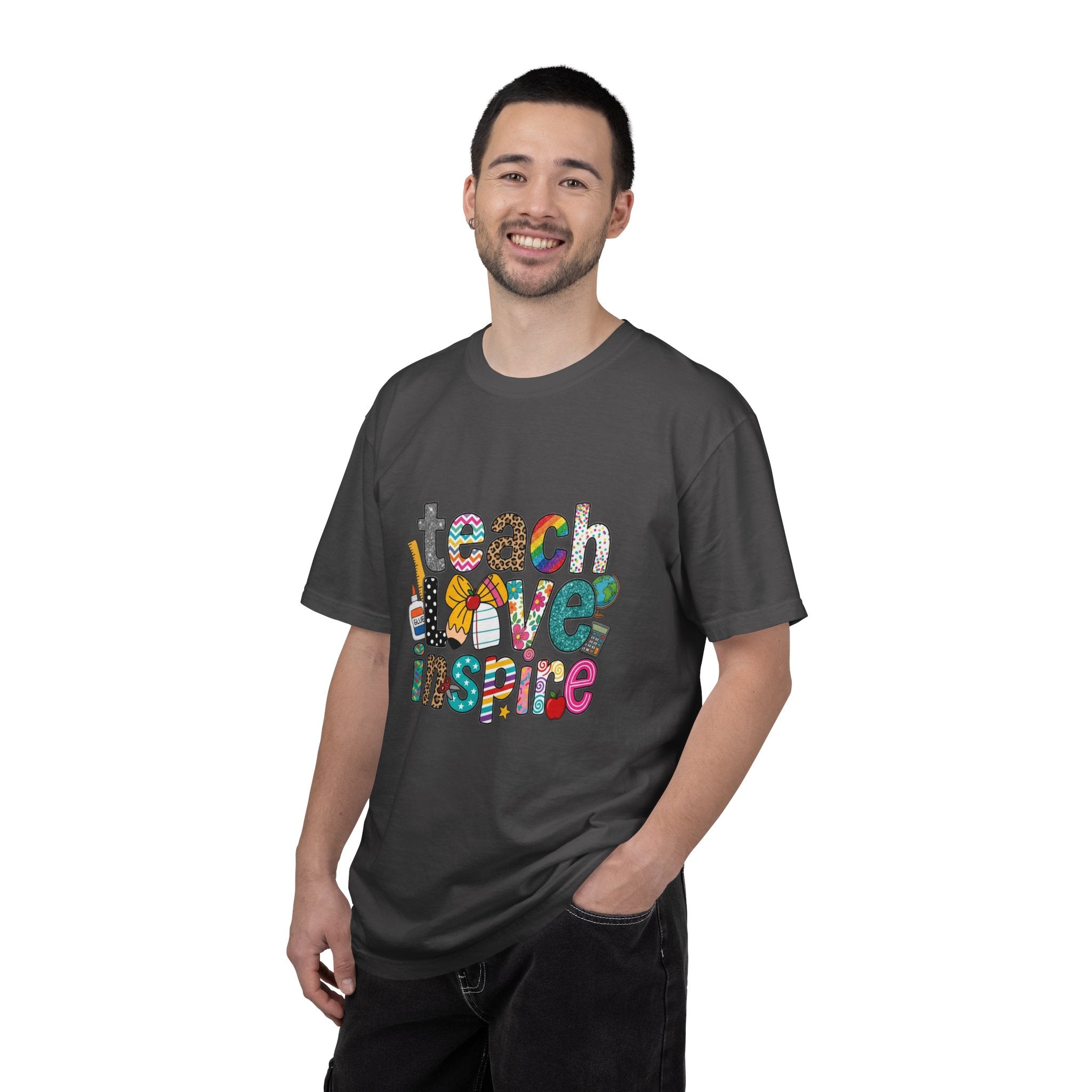 Teach Love Inspire T-Shirt — Colorful Teacher Appreciation Tee