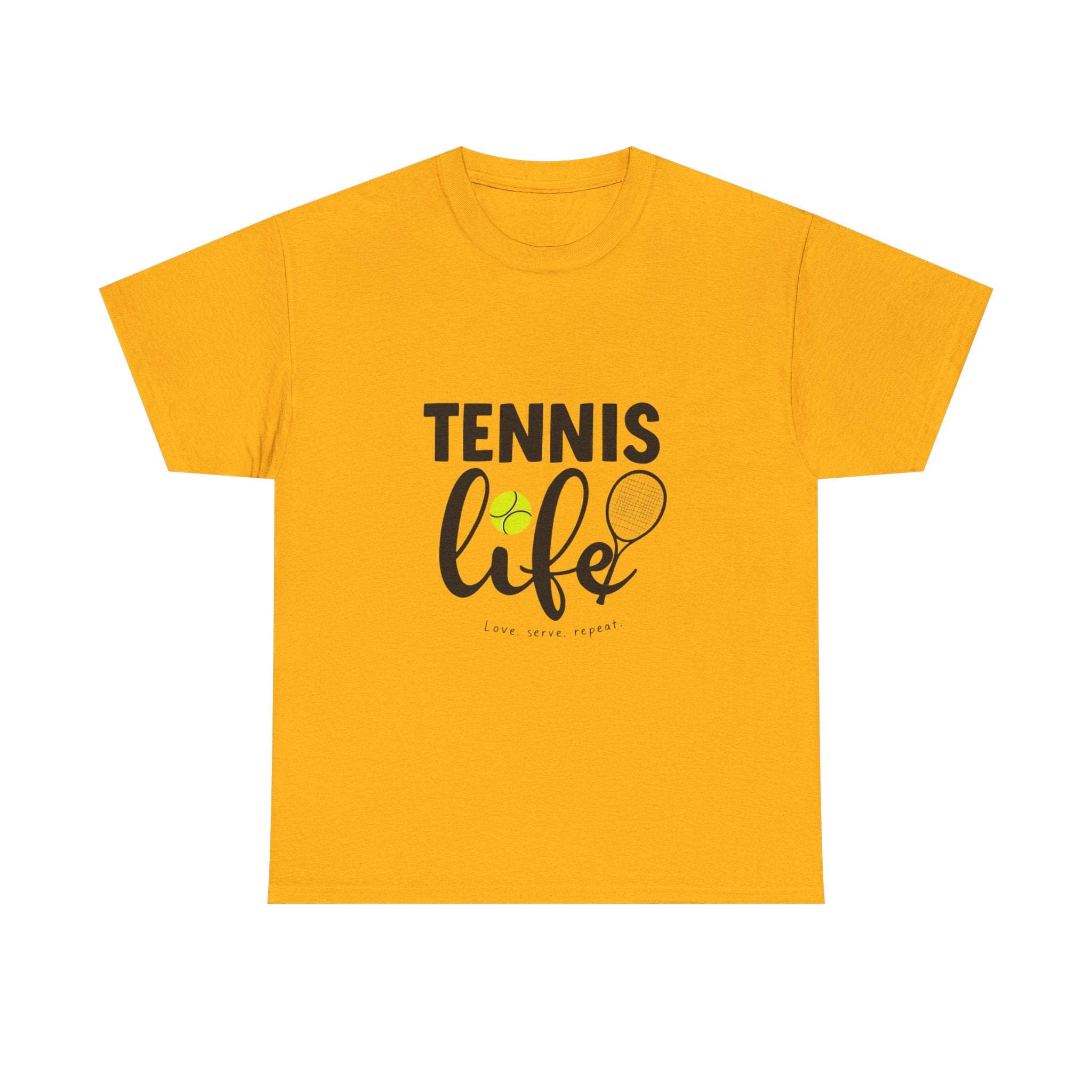 Tennis Life Heavy Cotton T-Shirt – Premium Comfort &amp; Bold Print Quality
