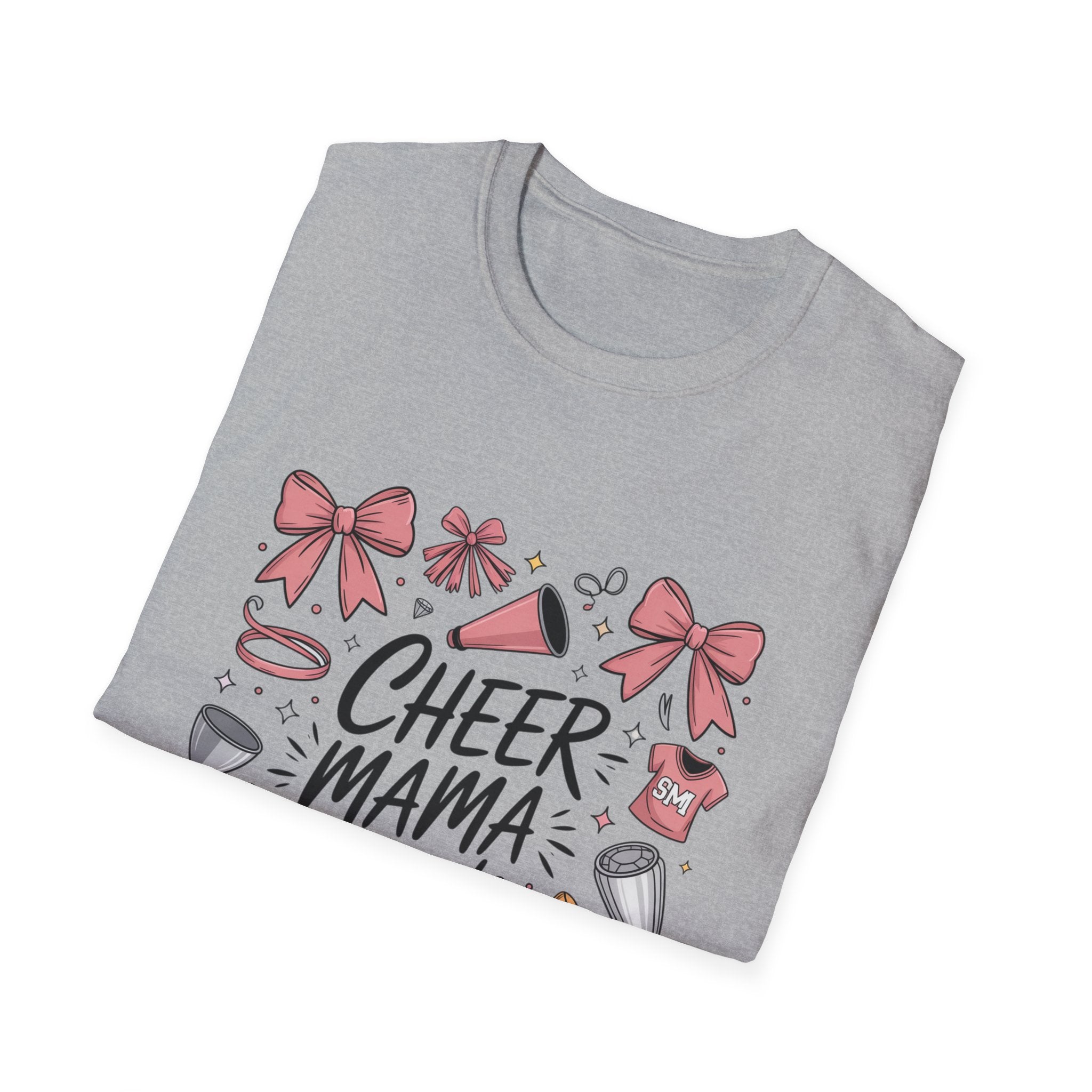 Cheer Mama Shirt – Cheer Mom Graphic Tee, Game Day Cheerleading Shirt, Soft Cotton Sports Mom Tee, Football Season Outfit