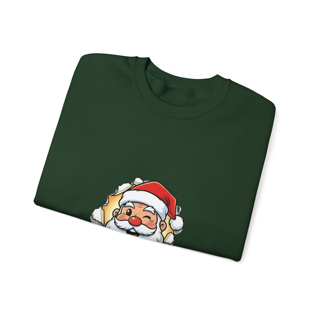 Santa Claus Face Crewneck Sweatshirt — Cute Holiday Christmas Sweater