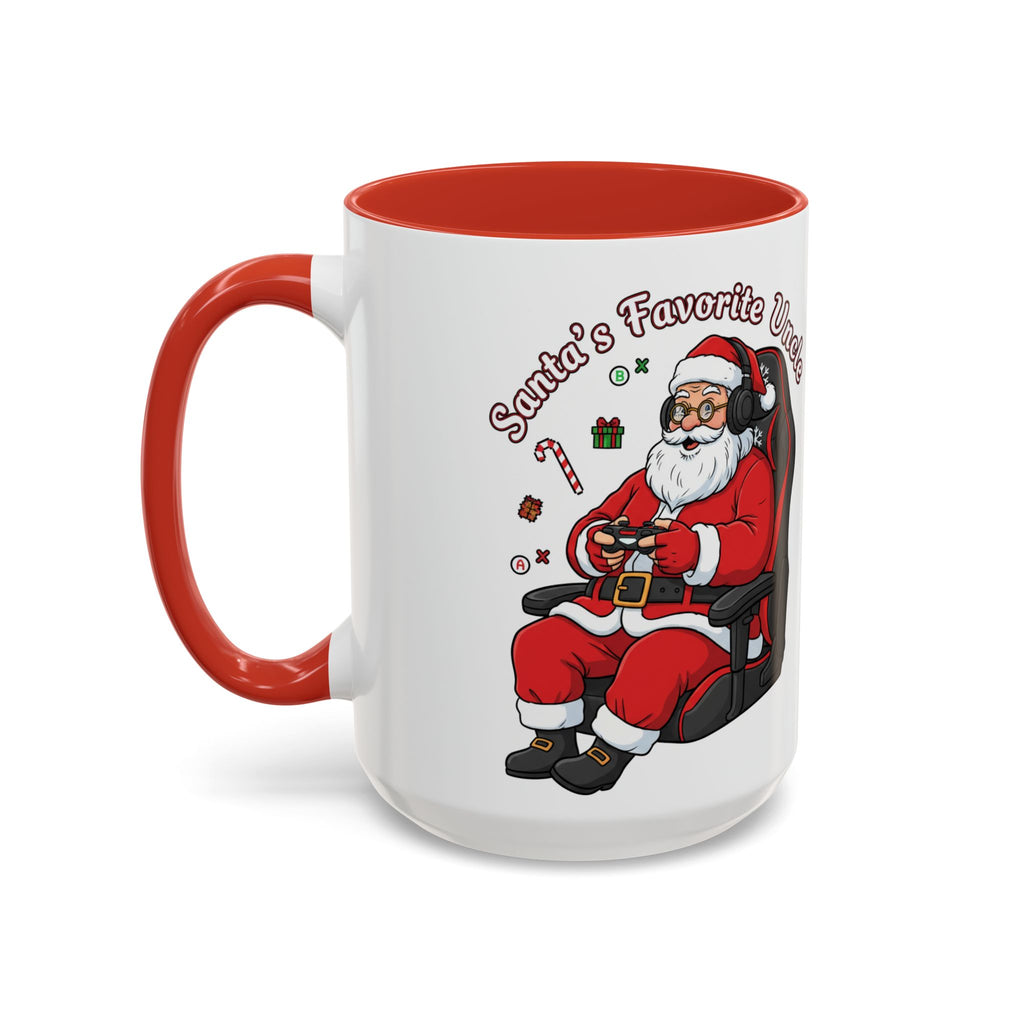 Santa Gamer Coffee Mug — “Santa’s Favorite Uncle” Holiday Accent Mug (11/15 oz)
