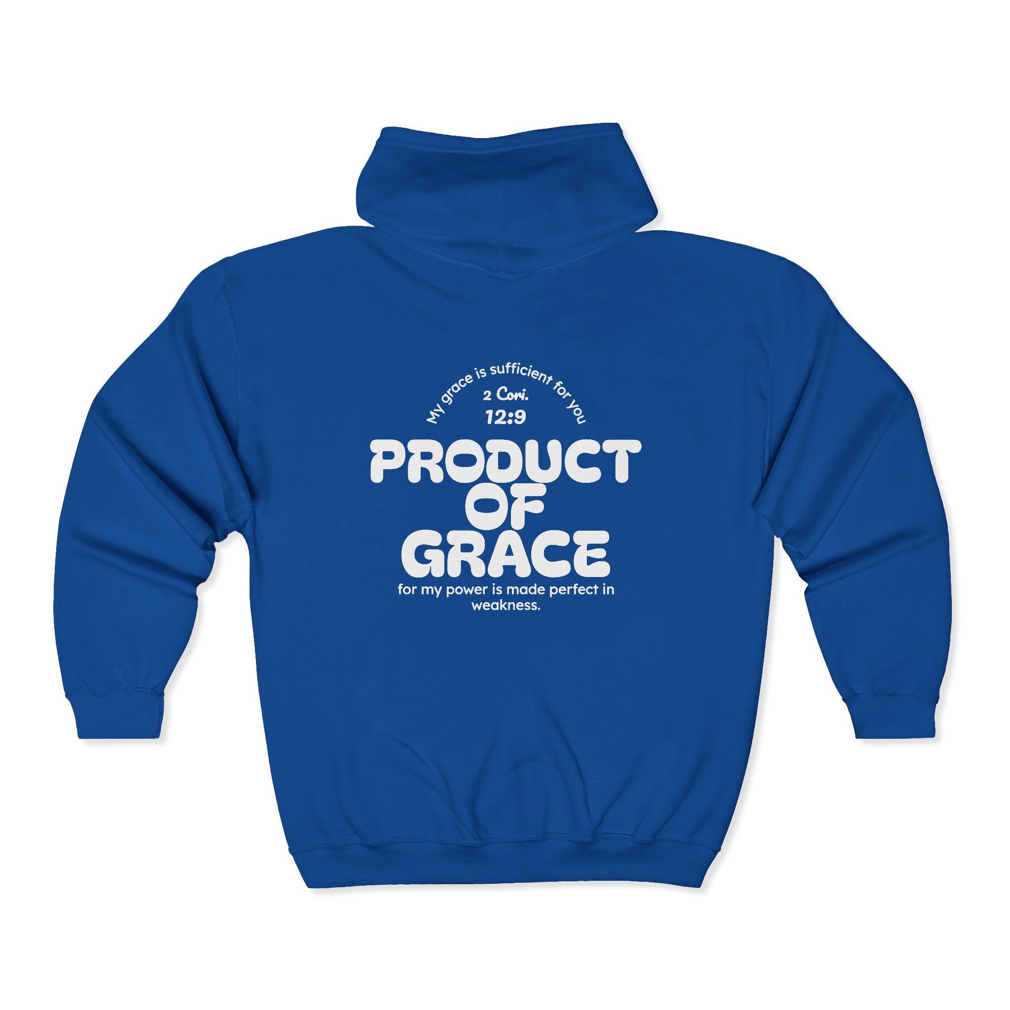 Grace Full-Zip Hoodie – "Product of Grace" Christian Zip-Up Sweatshirt