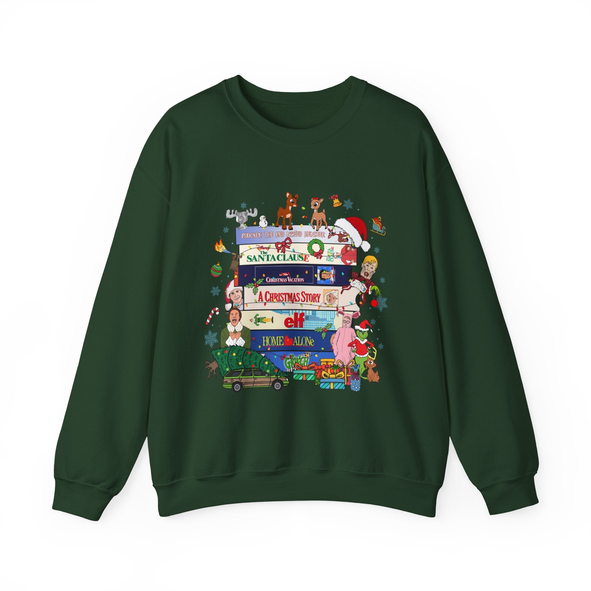 Stacked Holiday Classics sweatshirt | Christmas movie stack crewneck| Retro Holiday| Funny Festive Crewneck| Merry Christmas 90s Movie