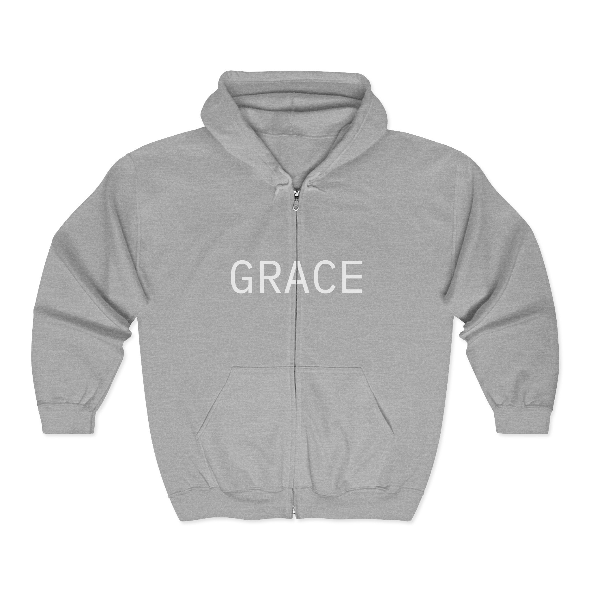 Grace Full-Zip Hoodie – "Product of Grace" Christian Zip-Up Sweatshirt