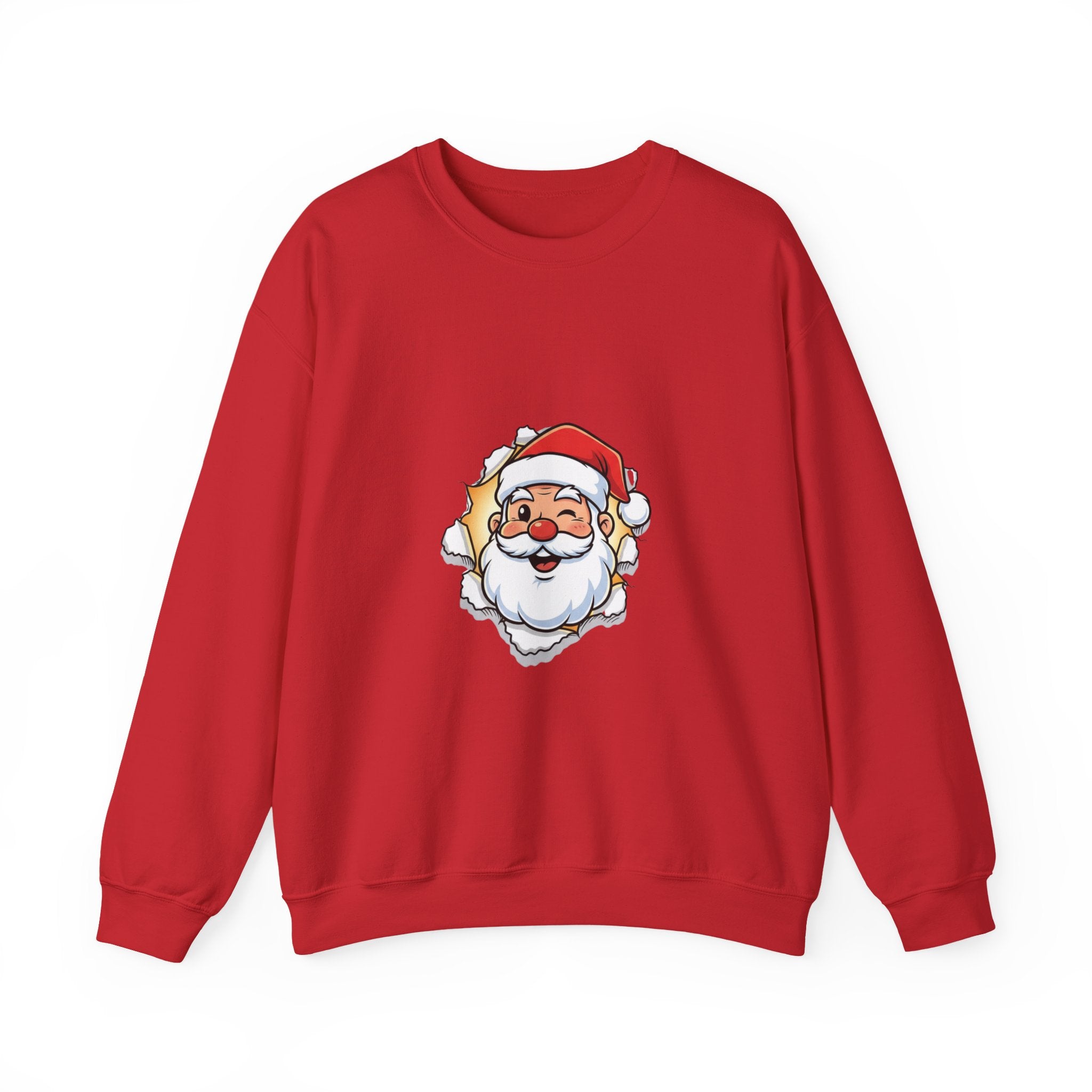 Santa Claus Face Crewneck Sweatshirt — Cute Holiday Christmas Sweater