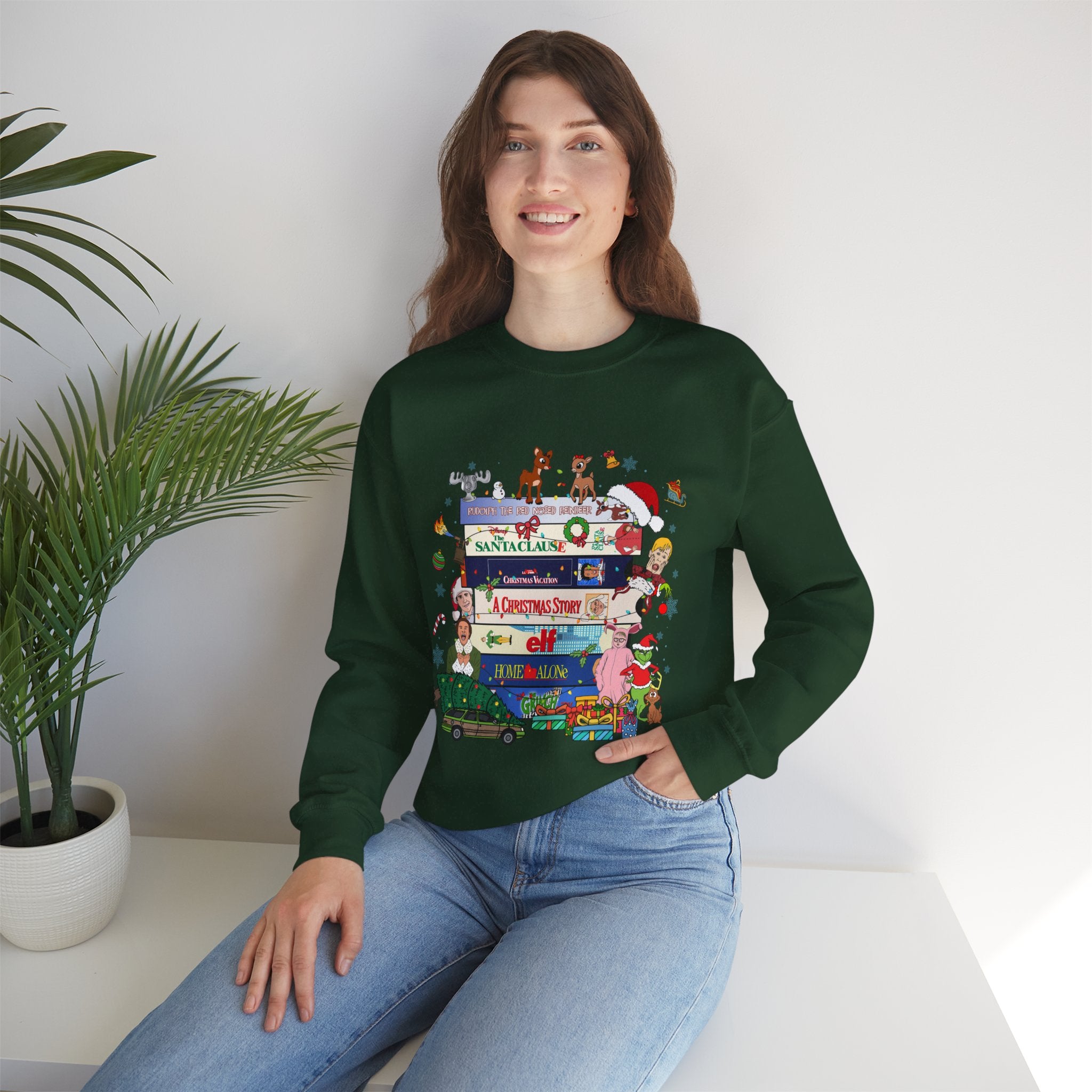 Stacked Holiday Classics sweatshirt | Christmas movie stack crewneck| Retro Holiday| Funny Festive Crewneck| Merry Christmas 90s Movie