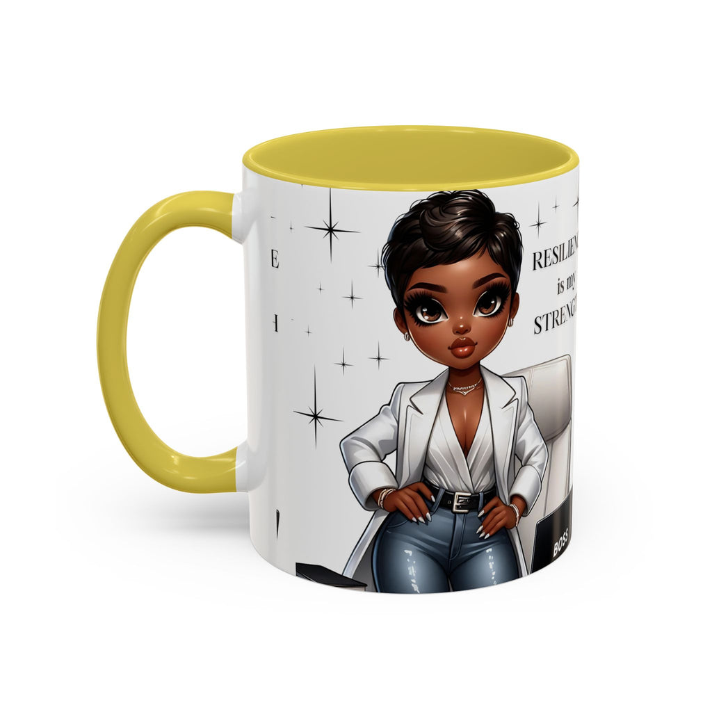 Motivational Black Boss Mug — “Resilience Is My Strength” Coffee Cup (11oz/15oz)