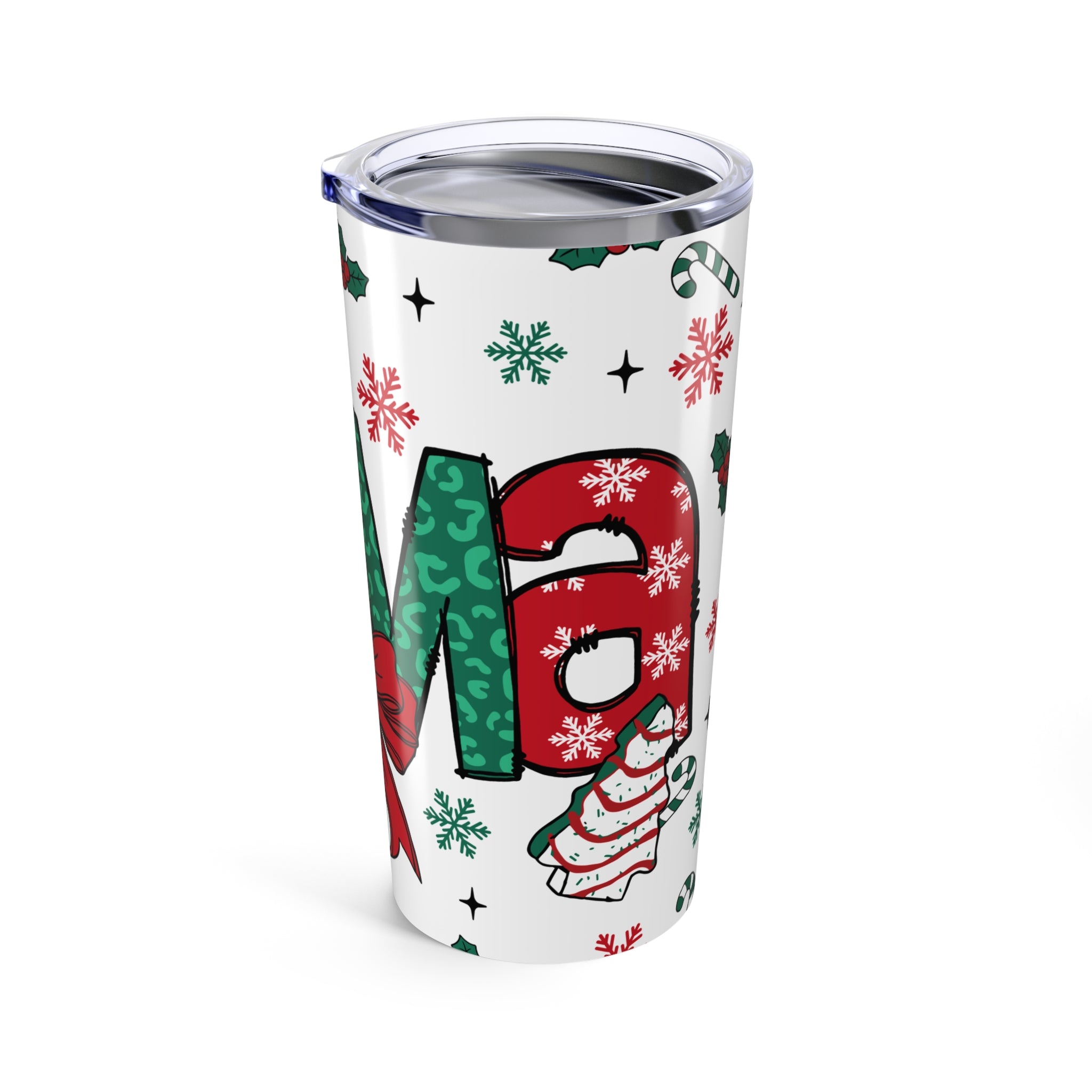 Mama Christmas Mom Tumbler 20oz, Holiday Mom Tumbler | Warm Beverage Cup| Gifts for Mom