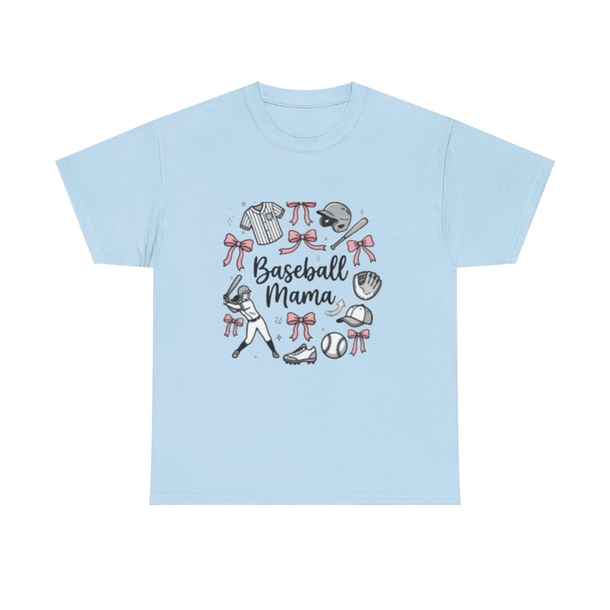 Baseball Mama T-Shirt — Cute Pink Baseball Mom Tee for Game Day