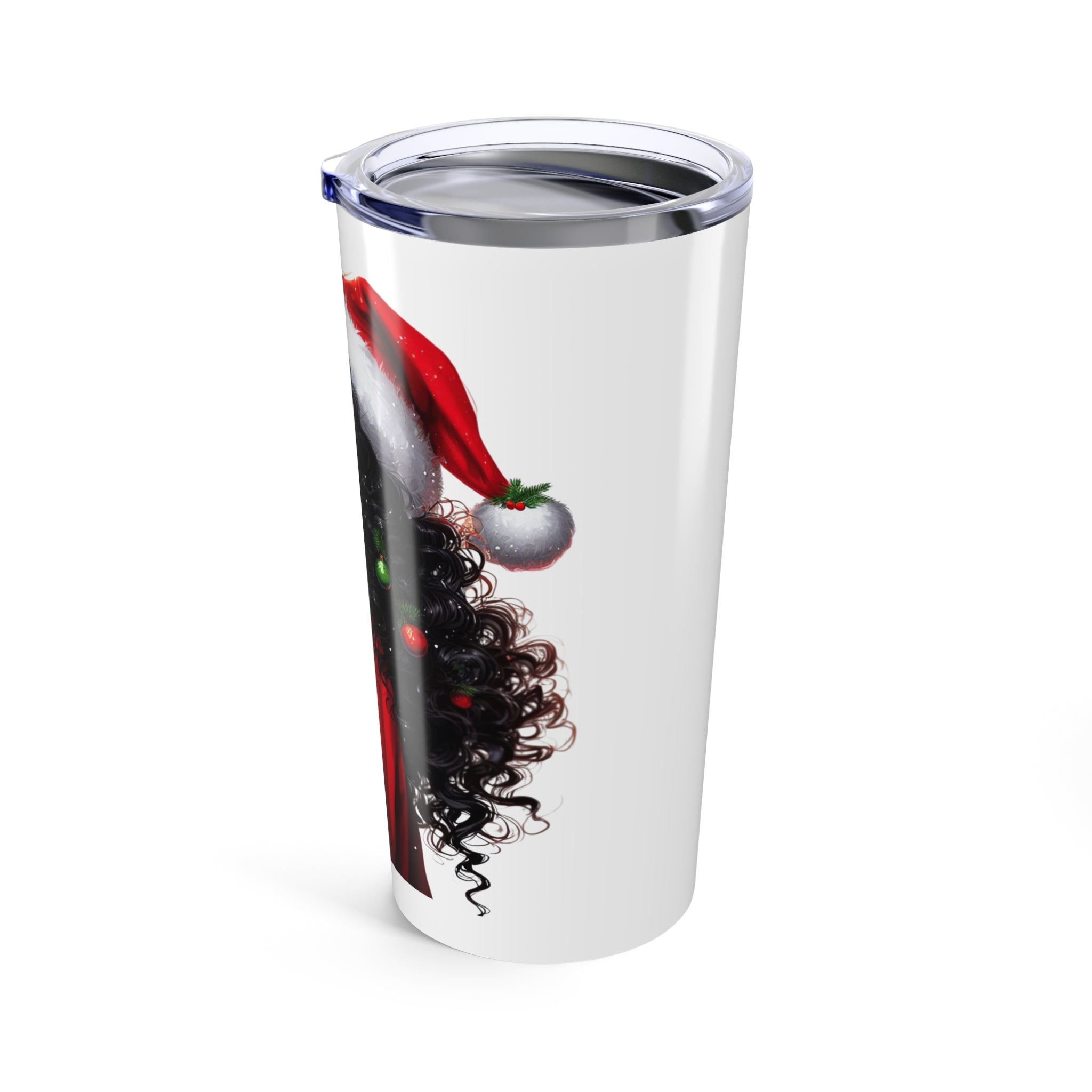 Black Girl Santa 20oz Tumbler — Festive Christmas Travel Mug