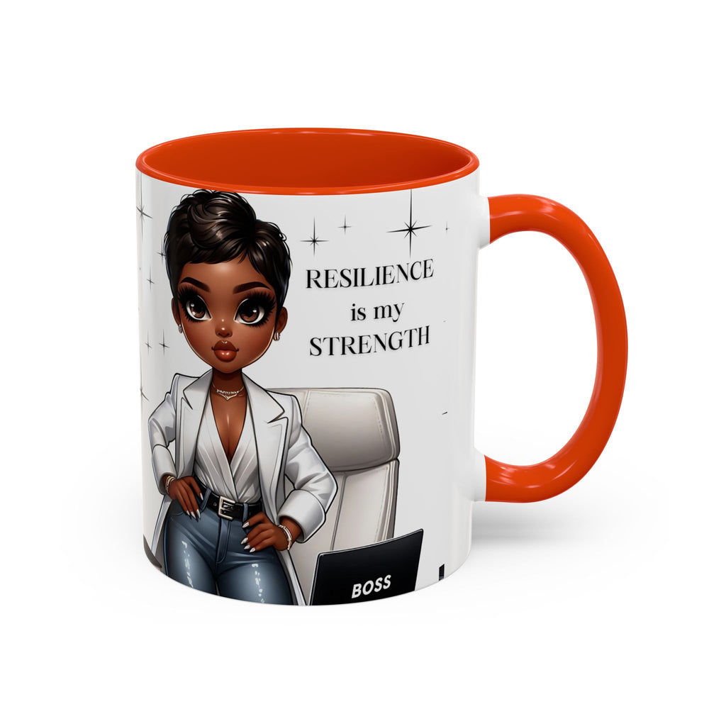 Motivational Black Boss Mug — “Resilience Is My Strength” Coffee Cup (11oz/15oz)