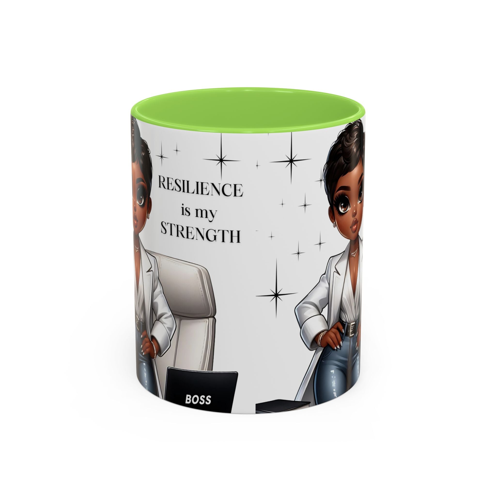 Motivational Black Boss Mug — “Resilience Is My Strength” Coffee Cup (11oz/15oz)