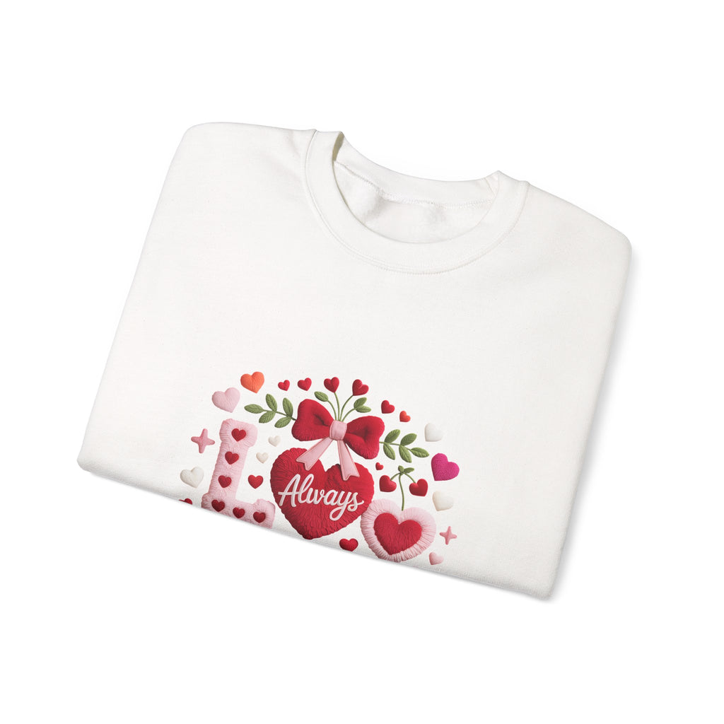 Valentine 'Always Loved' Heart Crewneck Sweatshirt