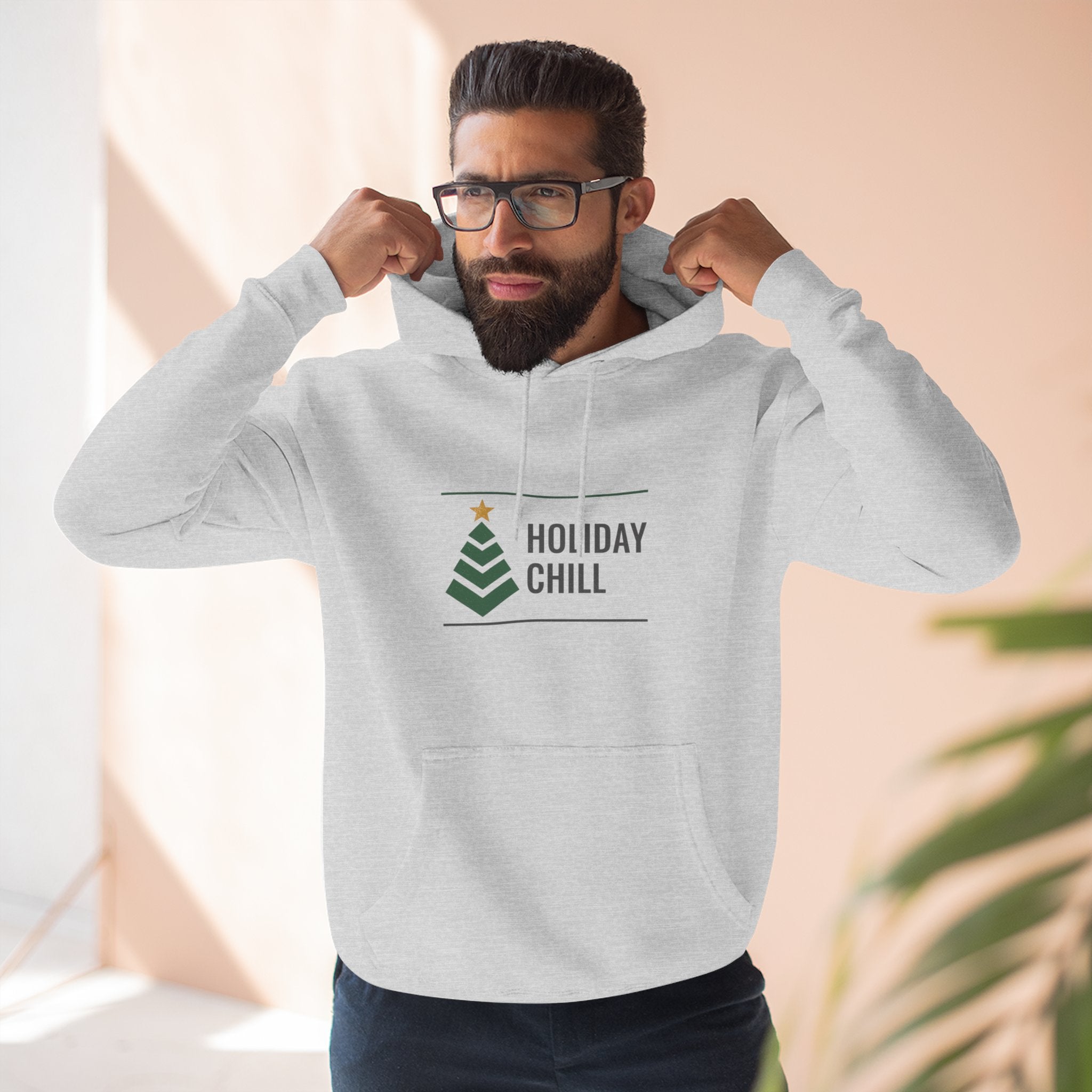 Holiday Chill Hoodie — Minimal Christmas Tree Graphic Pullover