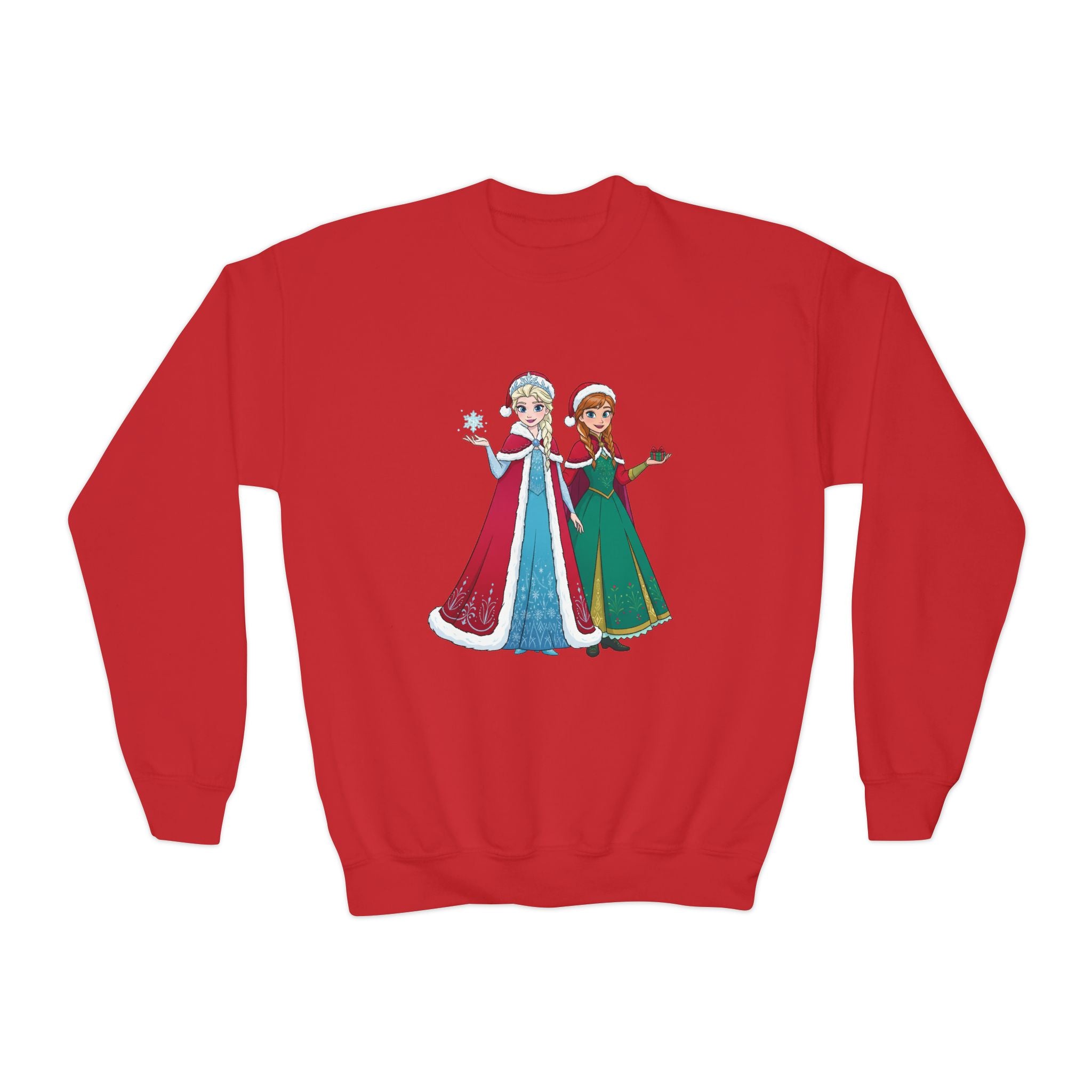 Girls' Princess Sisters Crewneck Sweatshirt – Winter Frozen-Inspired Design
