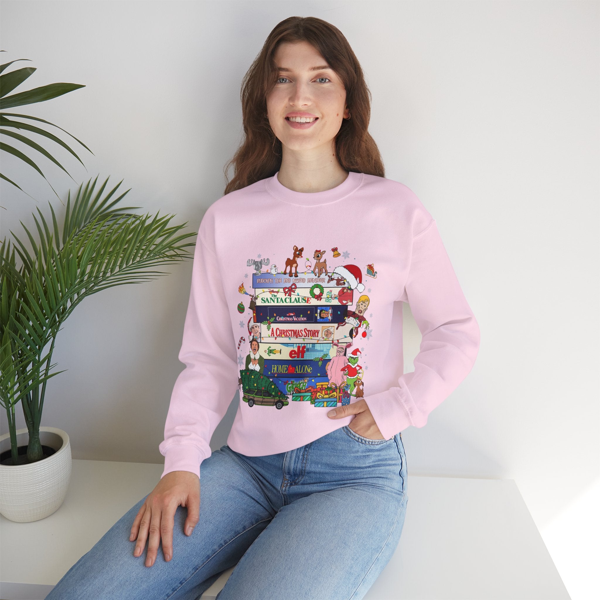 Stacked Holiday Classics sweatshirt | Christmas movie stack crewneck| Retro Holiday| Funny Festive Crewneck| Merry Christmas 90s Movie