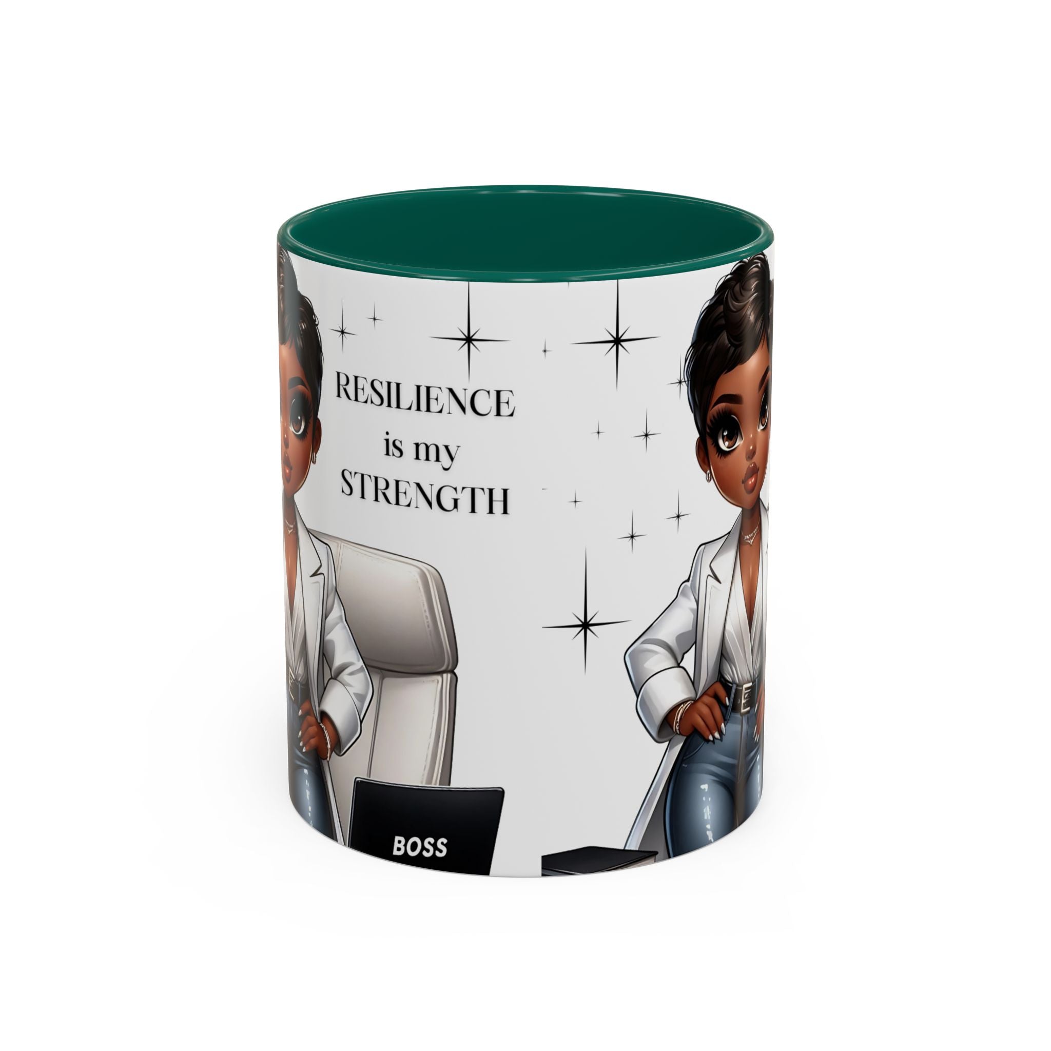 Motivational Black Boss Mug — “Resilience Is My Strength” Coffee Cup (11oz/15oz)