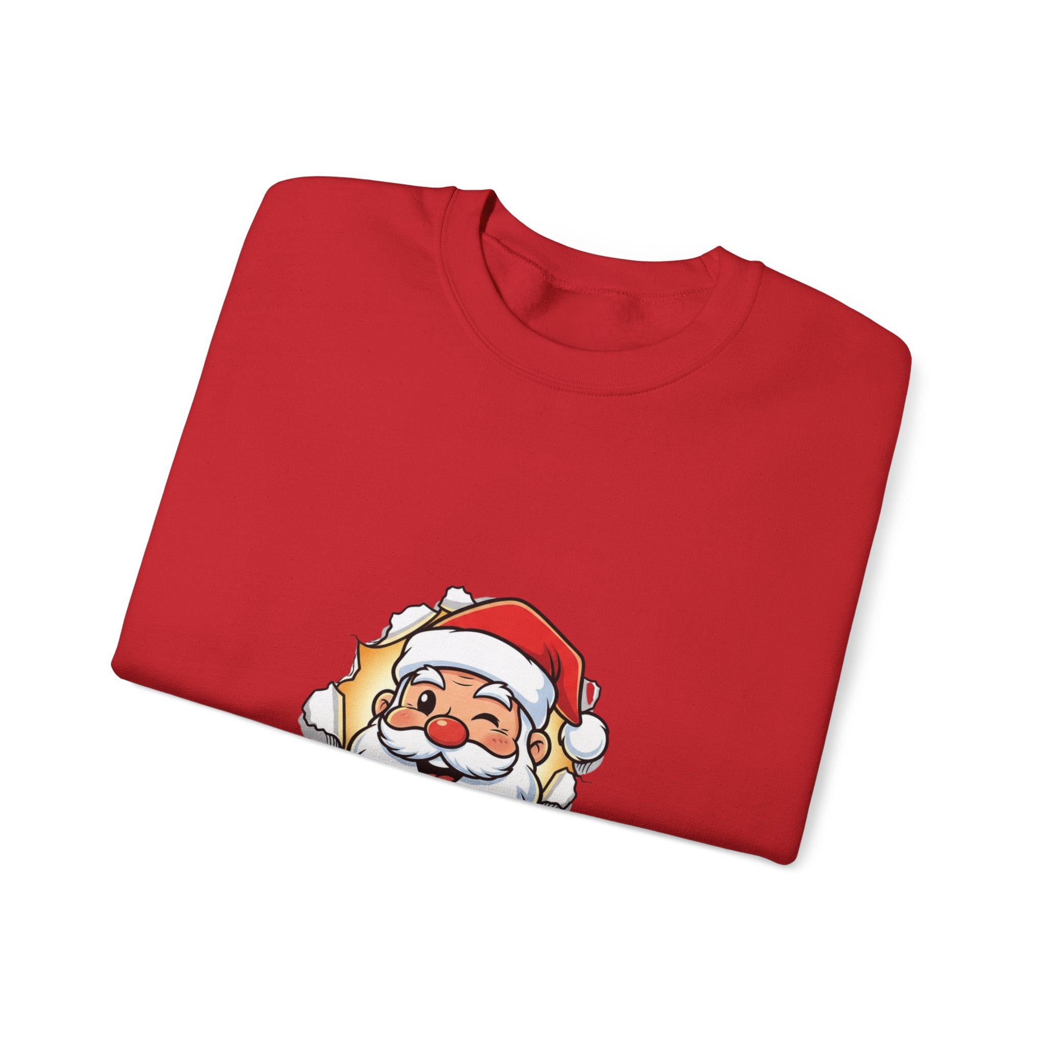 Santa Claus Face Crewneck Sweatshirt — Cute Holiday Christmas Sweater