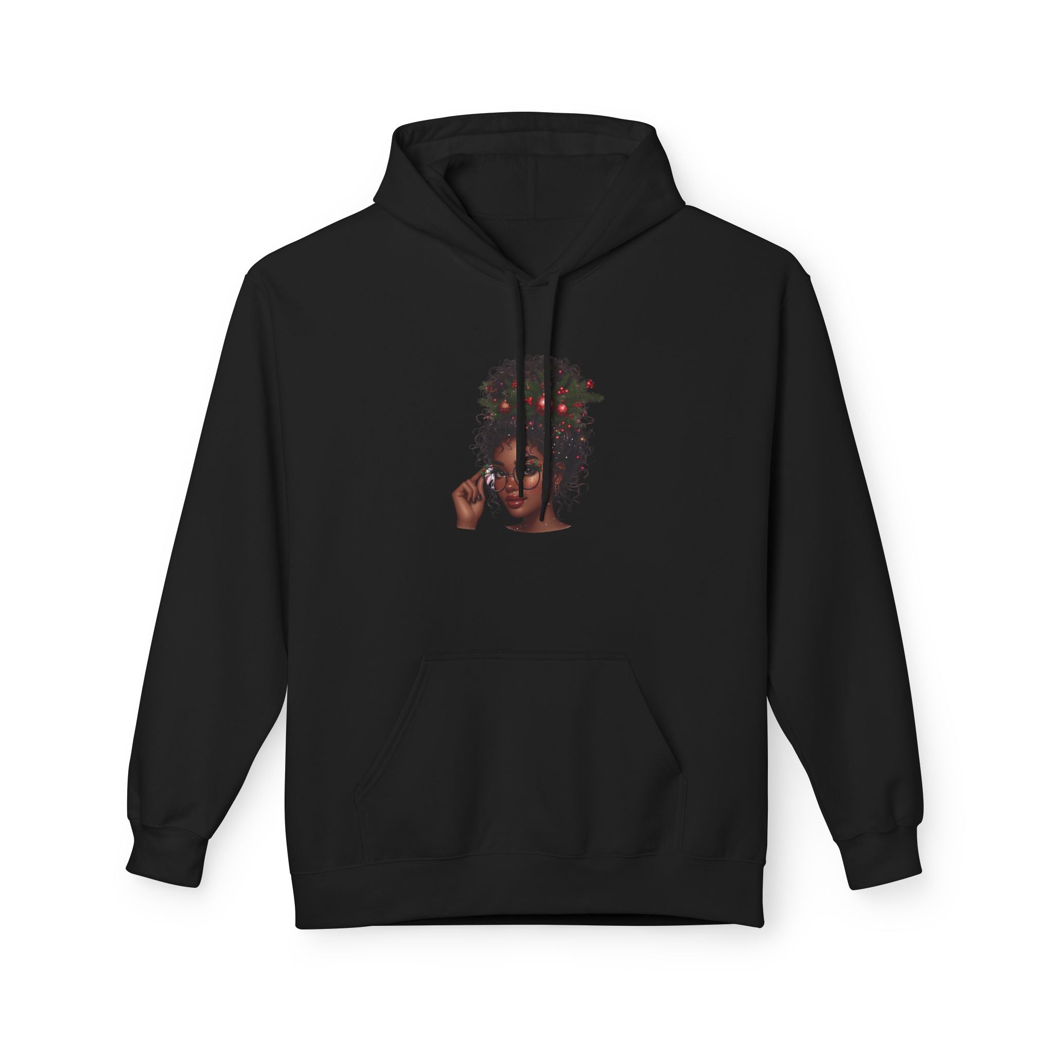 Afro Girl Christmas Hoodie — Festive Afrocentric Holiday Sweatshirt