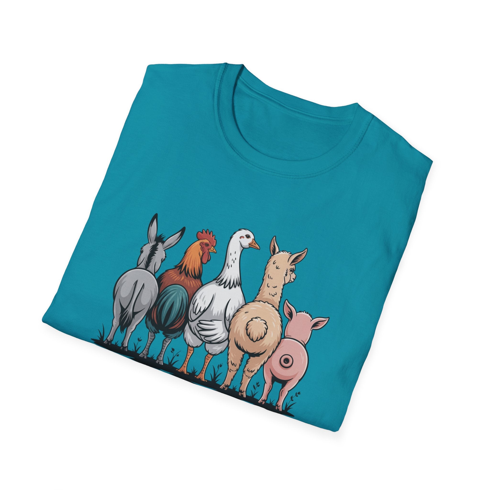 Farm Animal Butt T-Shirt – Cute Barnyard Rear View Tee (Just One More Livestock)