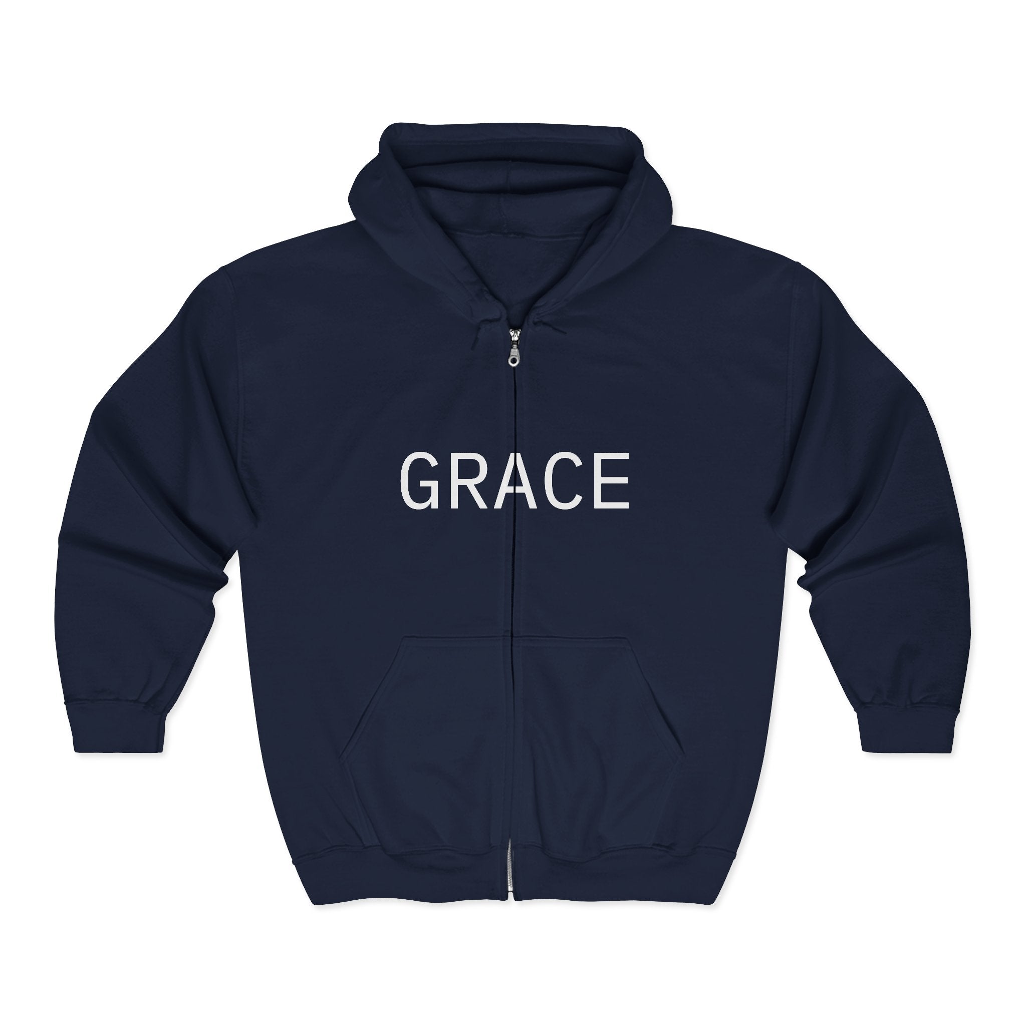 Grace Full-Zip Hoodie – "Product of Grace" Christian Zip-Up Sweatshirt