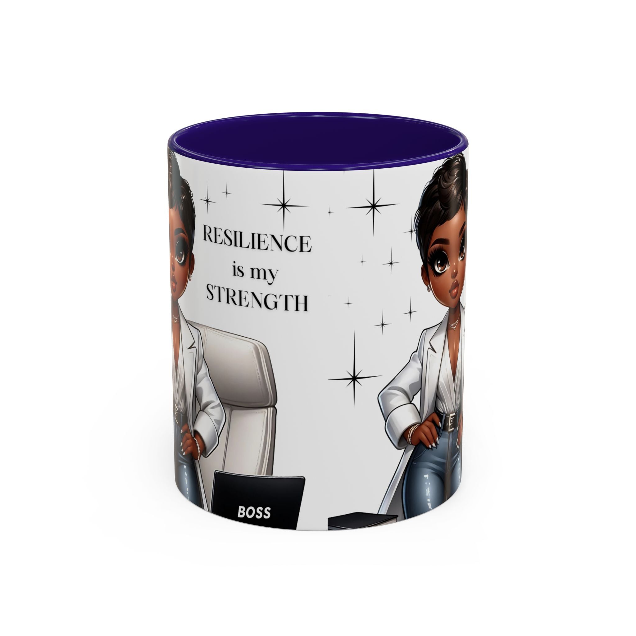 Motivational Black Boss Mug — “Resilience Is My Strength” Coffee Cup (11oz/15oz)