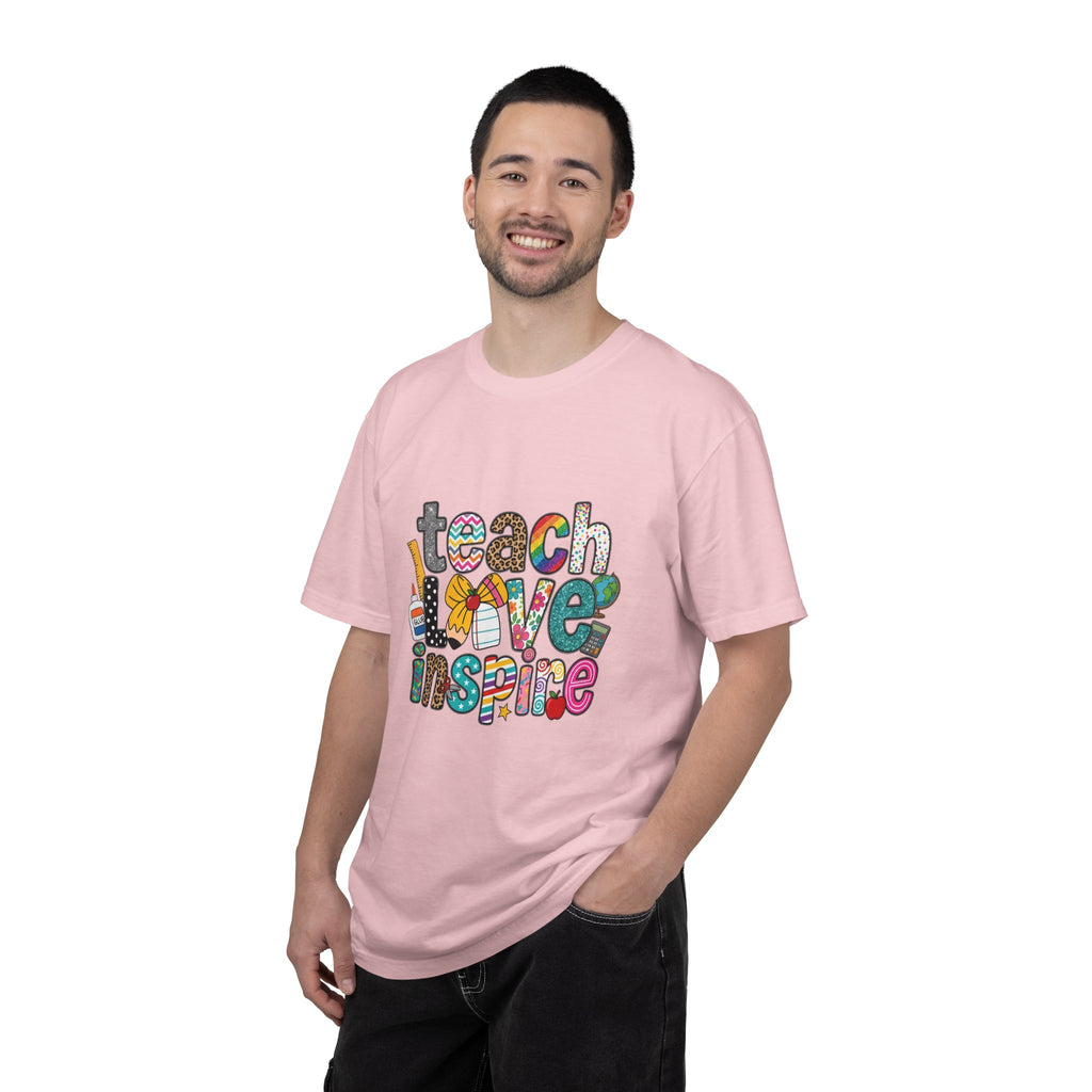 Teach Love Inspire T-Shirt — Colorful Teacher Appreciation Tee