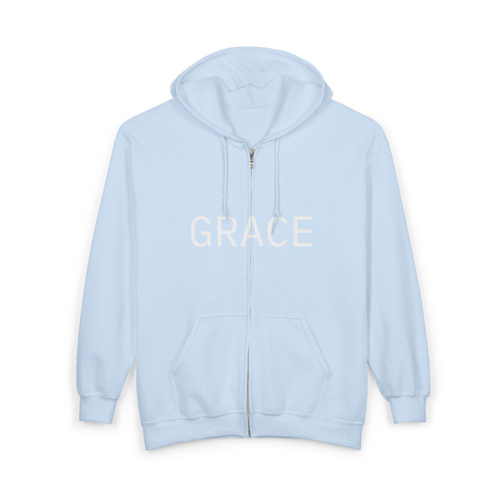 Grace Full-Zip Hoodie – "Product of Grace" Christian Zip-Up Sweatshirt