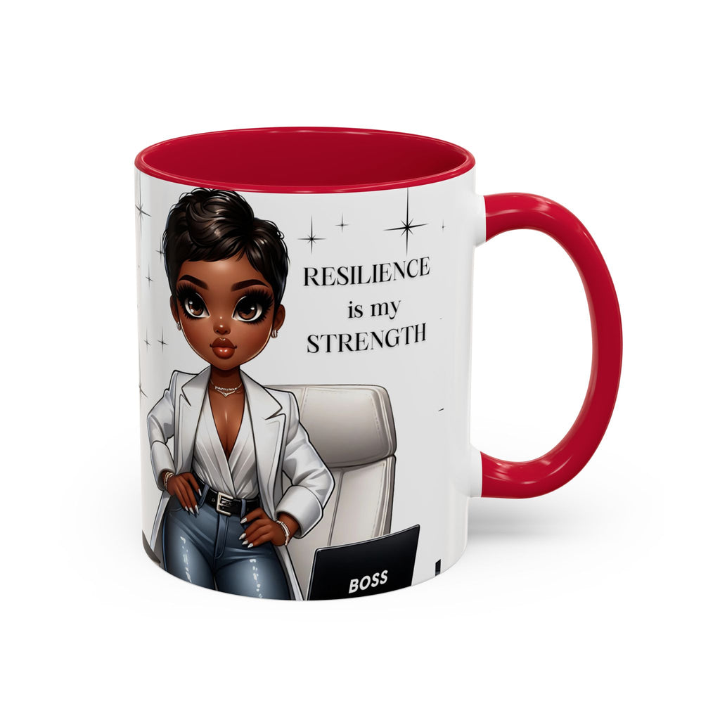Motivational Black Boss Mug — “Resilience Is My Strength” Coffee Cup (11oz/15oz)