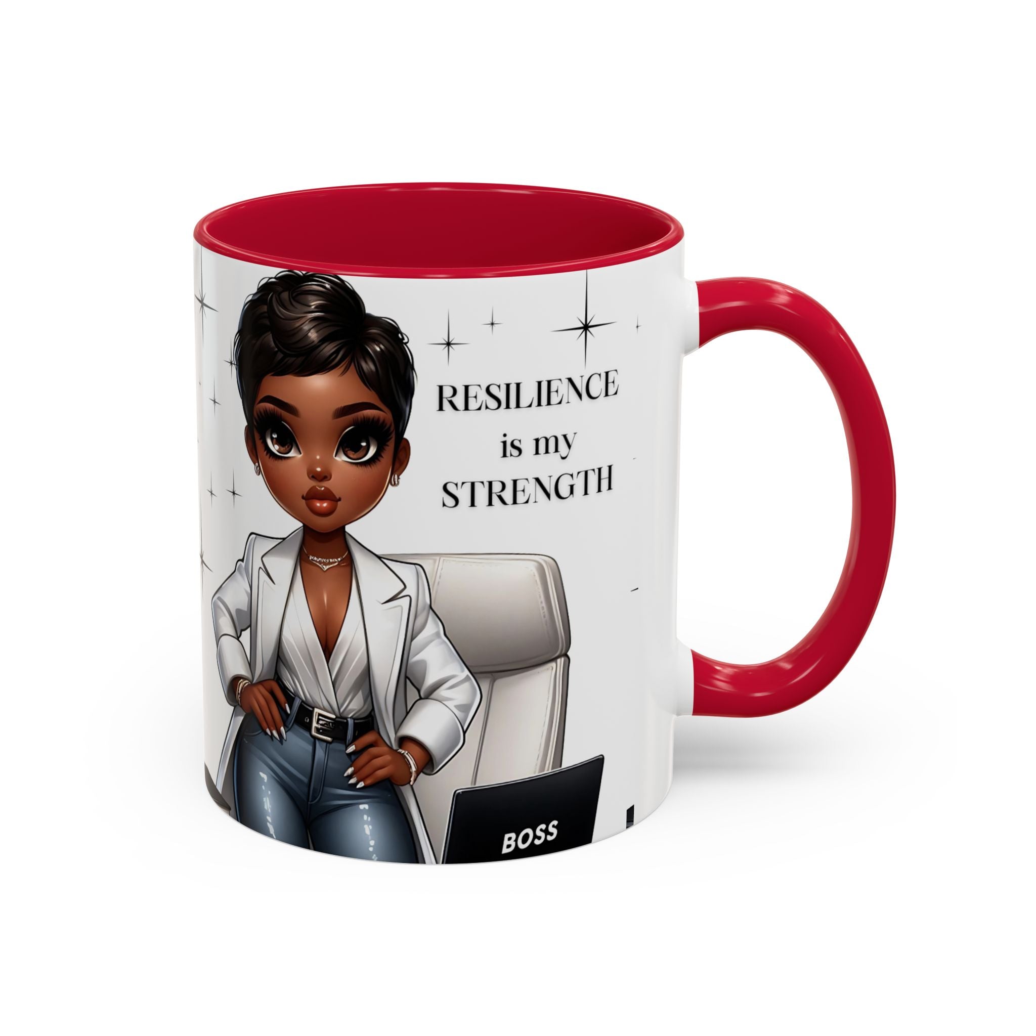 Motivational Black Boss Mug — “Resilience Is My Strength” Coffee Cup (11oz/15oz)