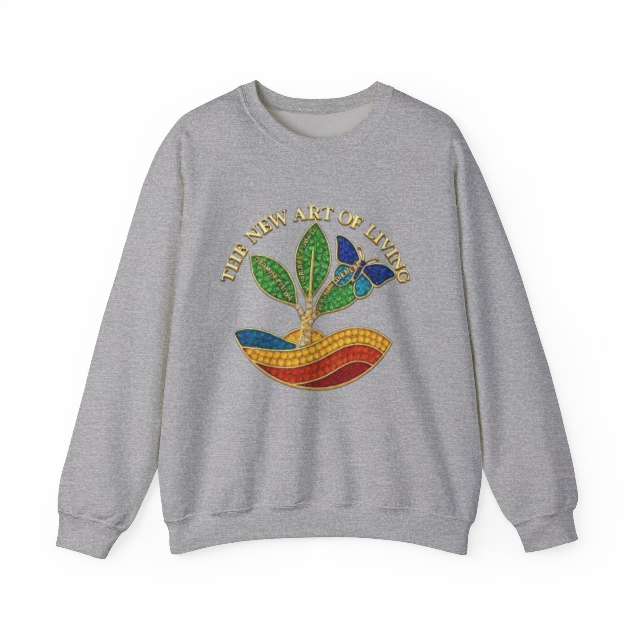 Crewneck Sweatshirt — 'The New Art of Living' Colorful Plant Graphic