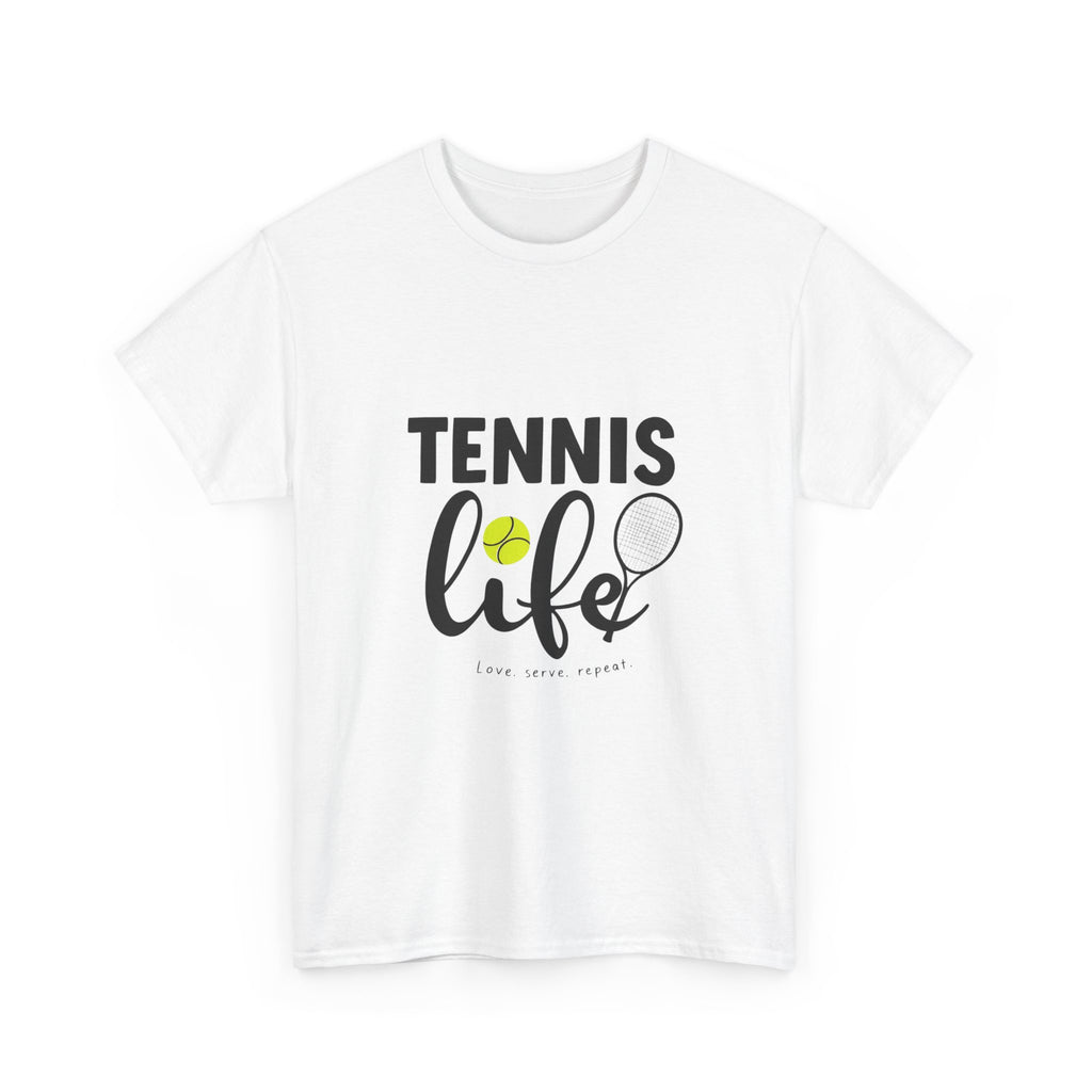 Tennis Life Heavy Cotton T-Shirt – Premium Comfort &amp; Bold Print Quality