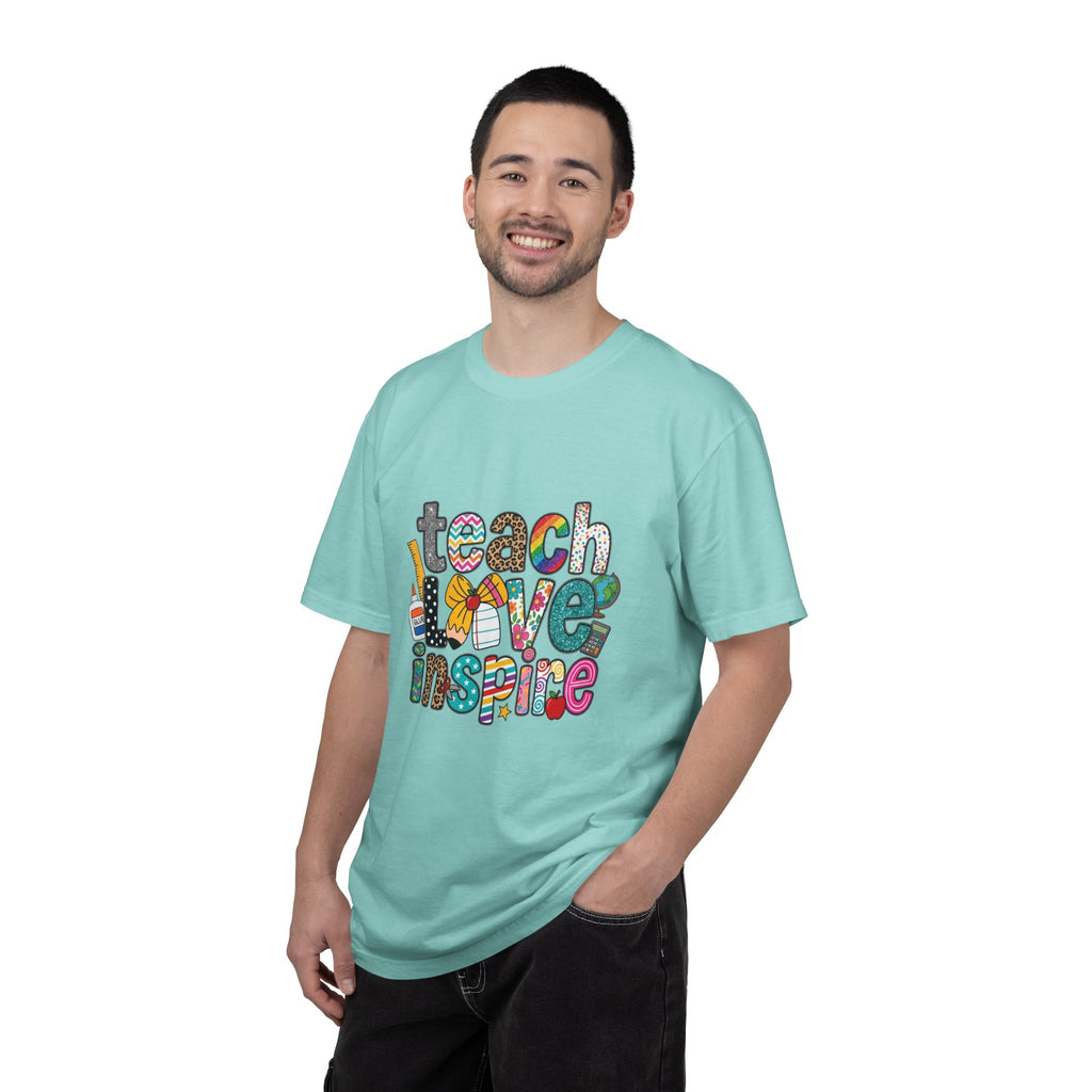 Teach Love Inspire T-Shirt — Colorful Teacher Appreciation Tee